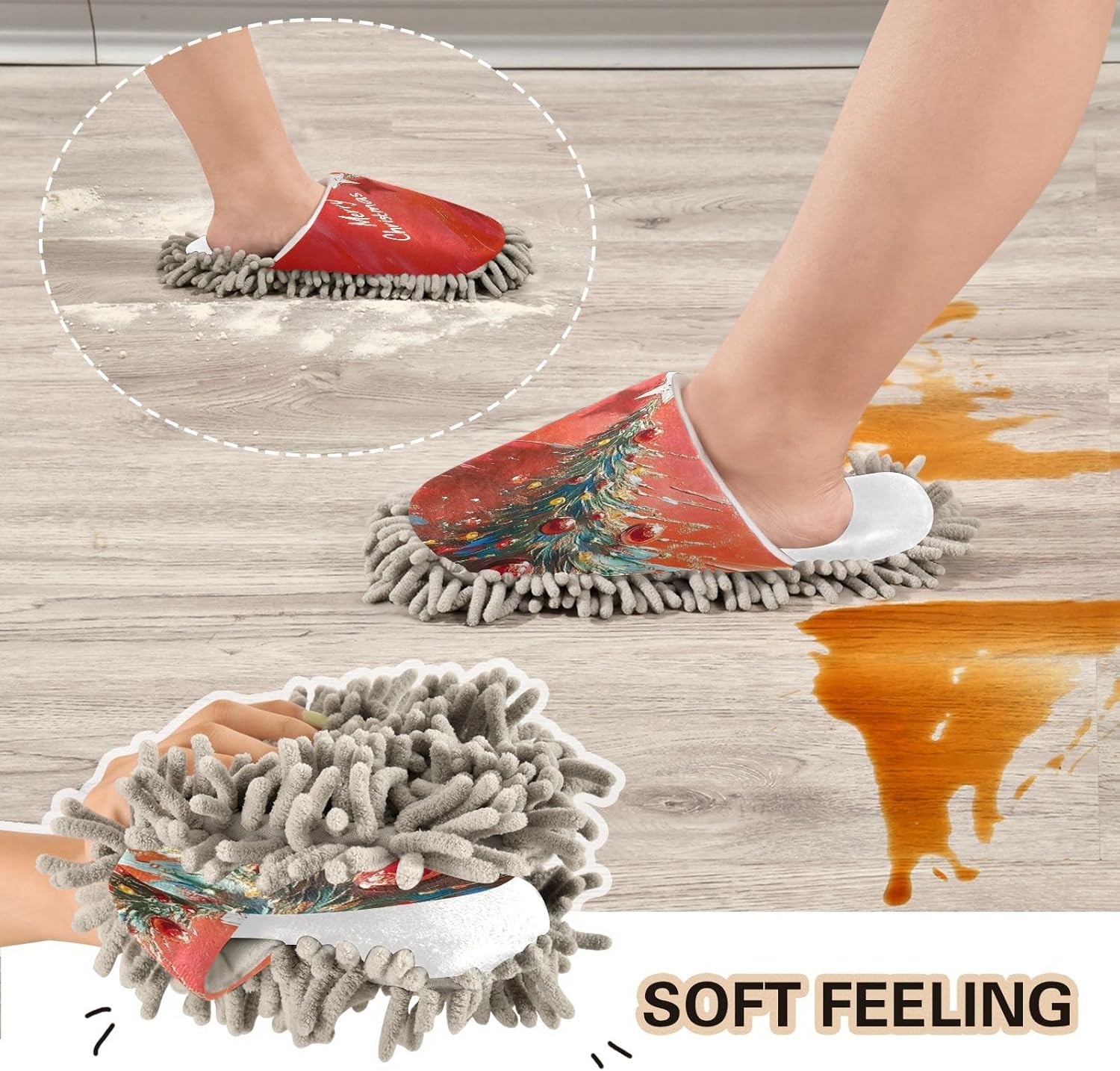 Cozy Christmas Mop Slippers