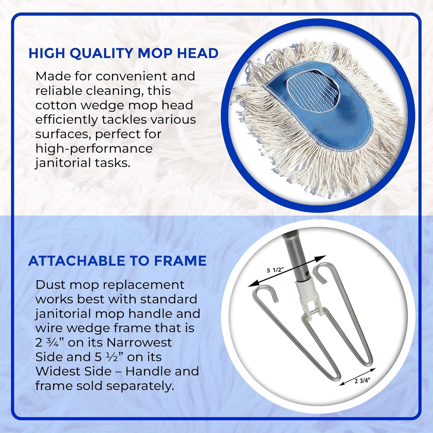 Nine Forty Heavy Duty Cotton Wedge Dust Mop Head