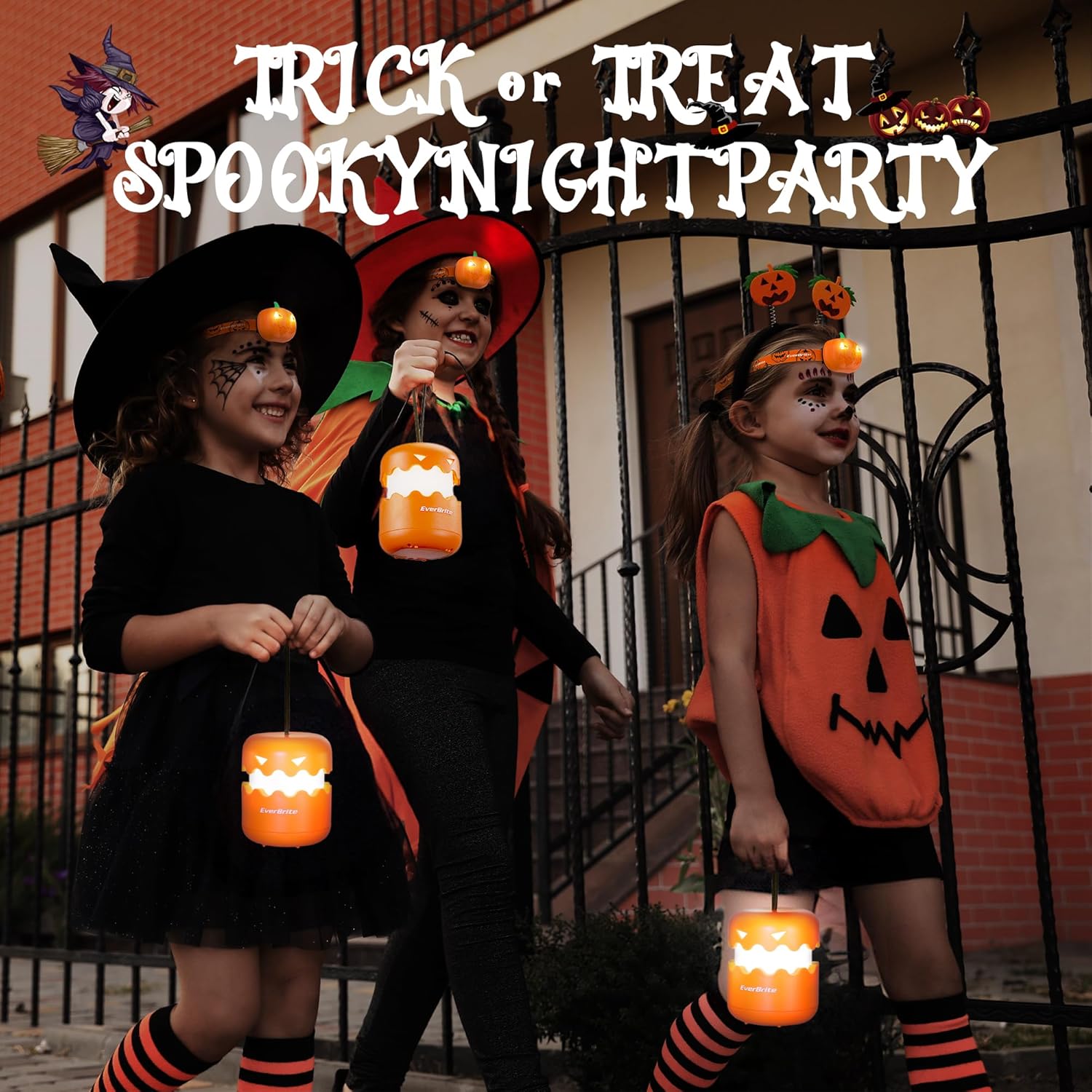 EverBrite Halloween Lantern Headlamp Set 2 of Each with Flashlight