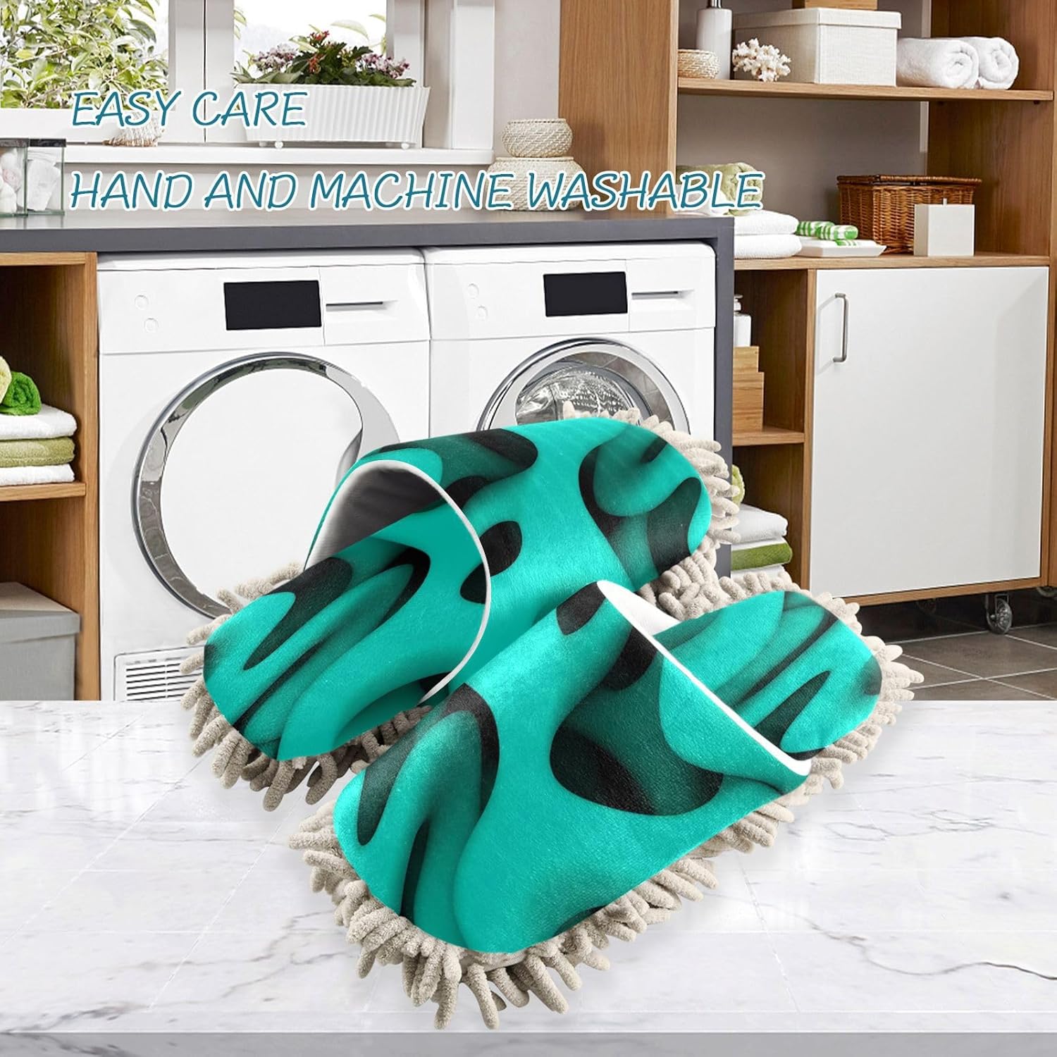 Zhirexin Green Texture Cleaning Slippers
