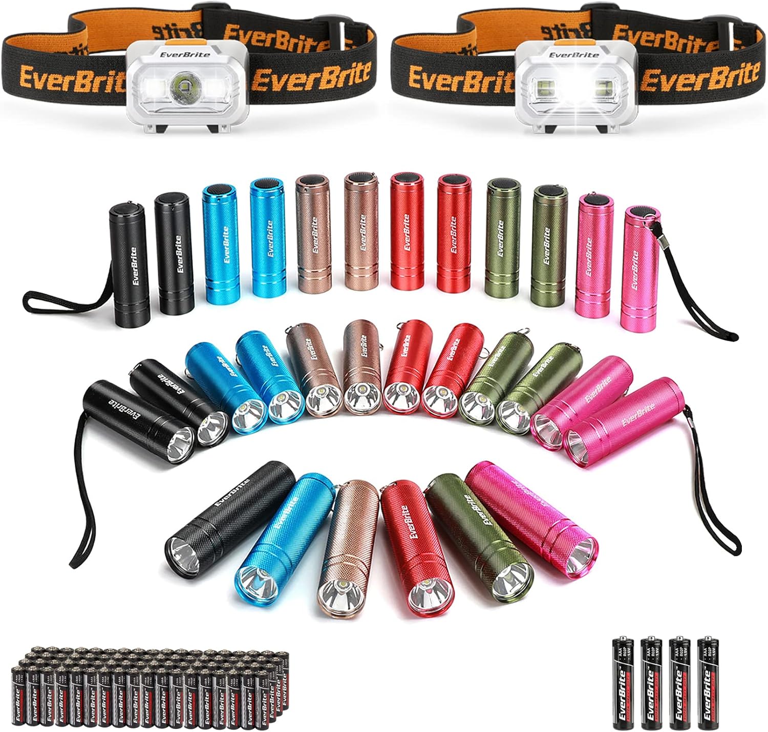 30-Piece Mini Flashlight Set 2-Pack LED Headlamp