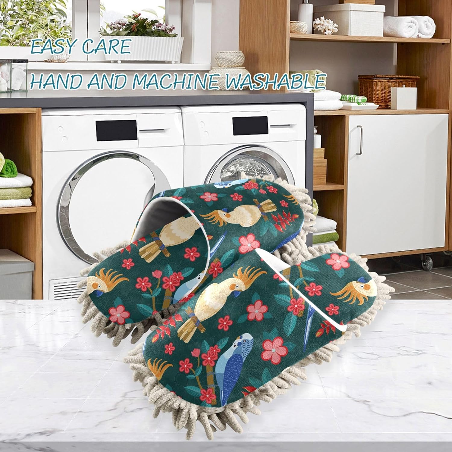 Kigai Microfiber Slippers Parrots ML Size Soft Durable Floor Cleaner