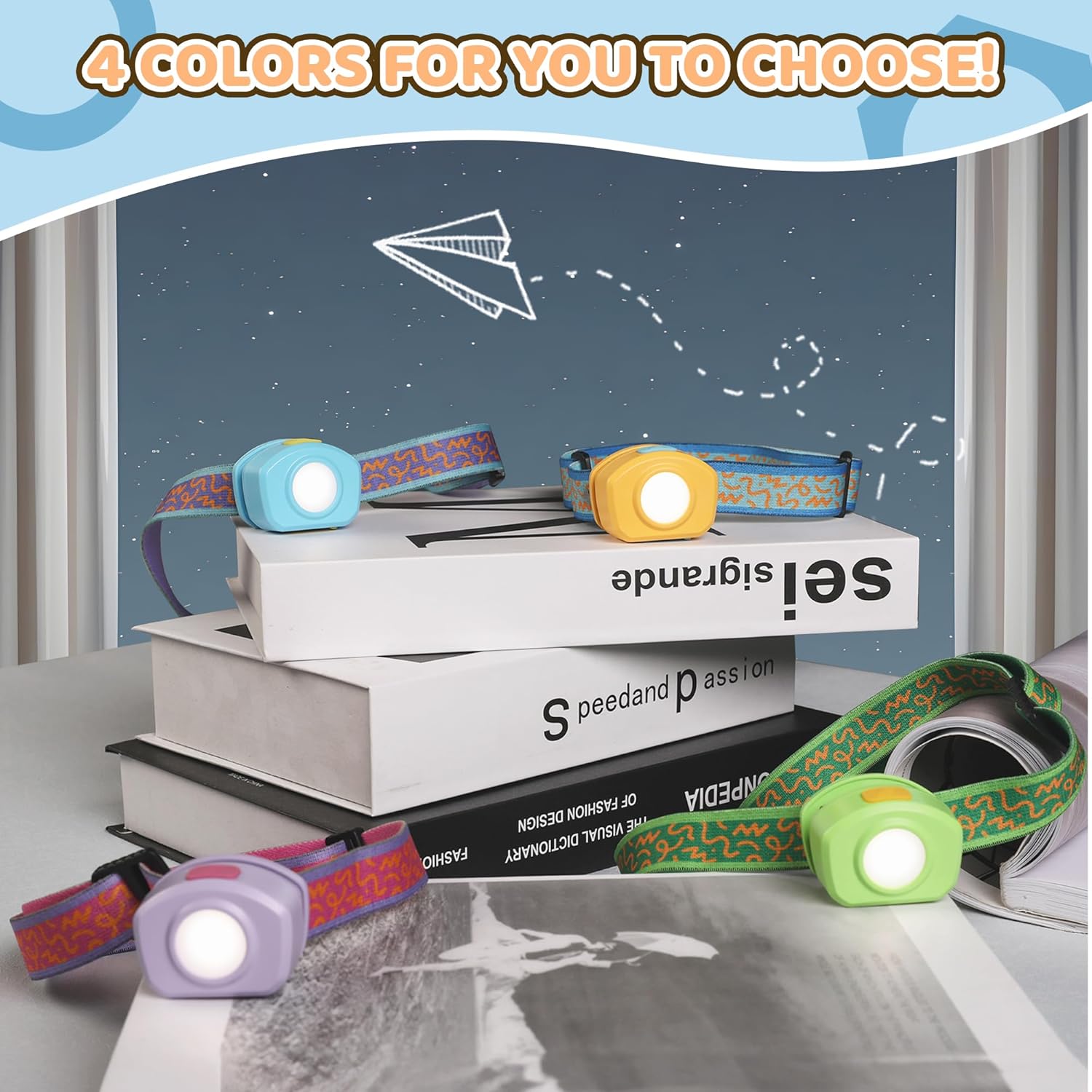 16-Piece LED Flashlight Set Rechargeable Kids Headlamp for Camping