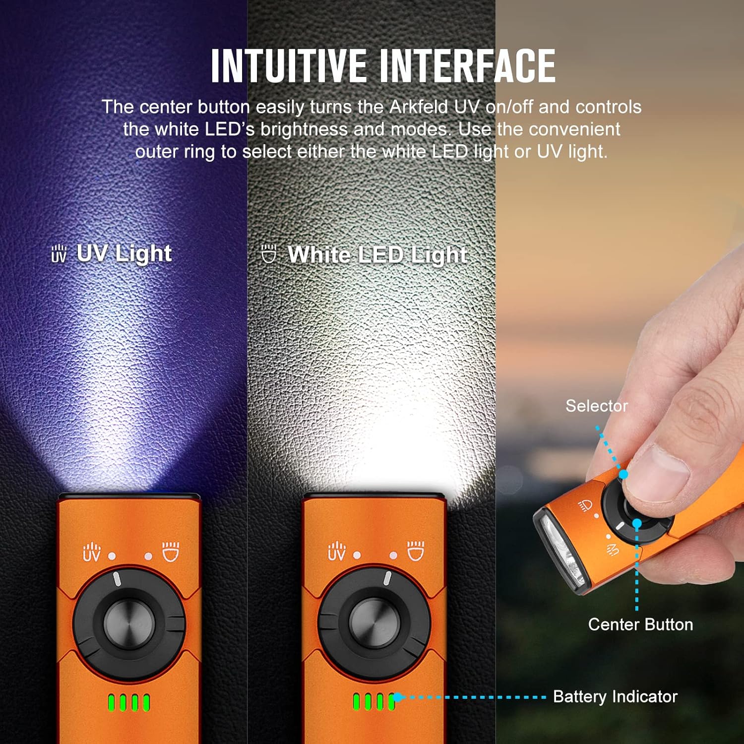 OLIGHT Arkfeld UV Light 1100 Lumens - Black Lights for Camping Cleaning