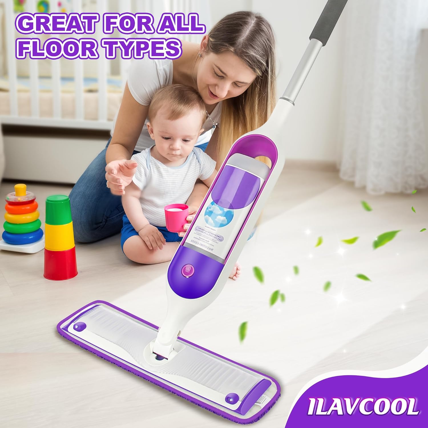 4 Pack Reusable Mop Pads for Swiffer PowerMop