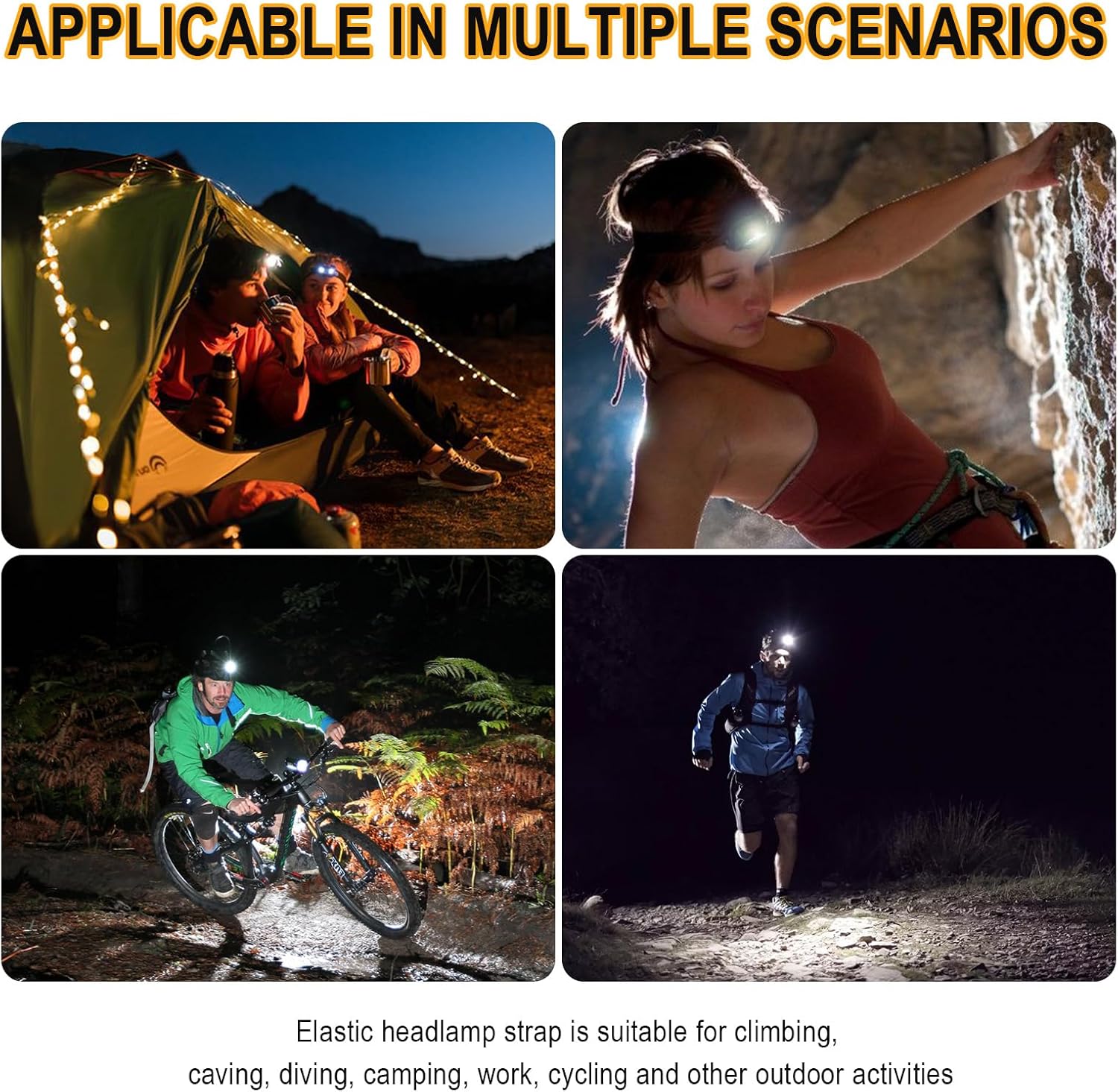 Elastic Headlamp Strap Replacement For Camping Hiking