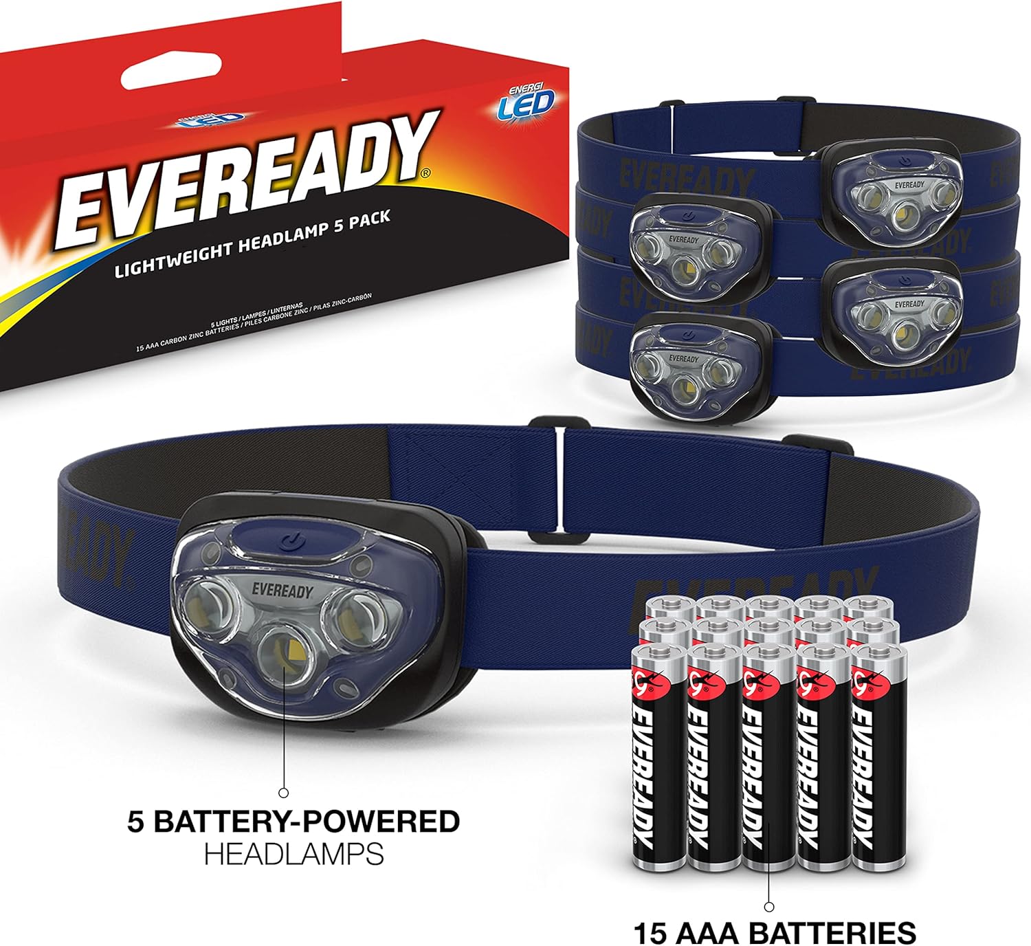 Energizer LED Headlamps Pro200 5-Pack with Batteries