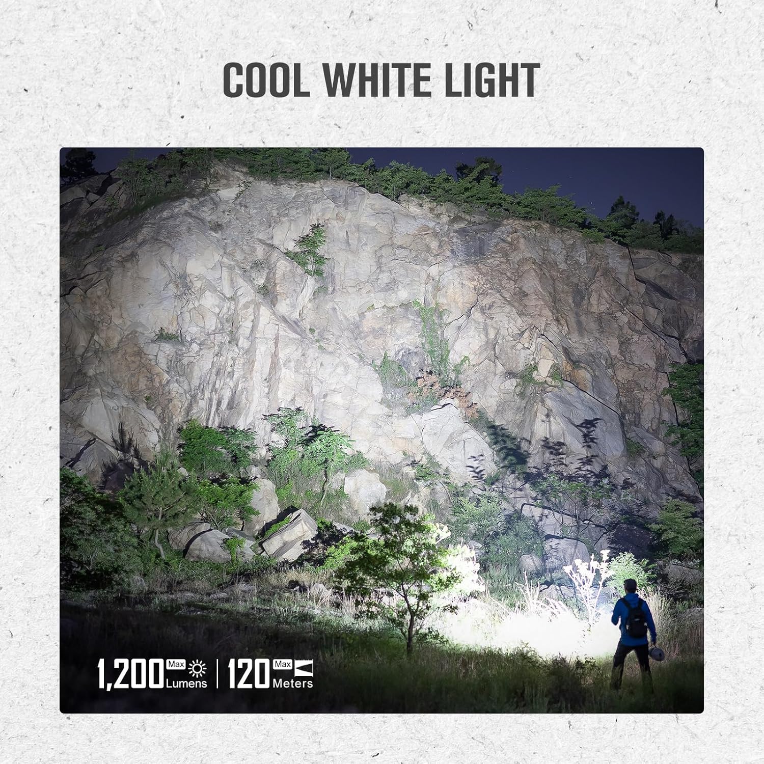 1000-Lumen Rechargeable Flashlight for Hiking and Camping