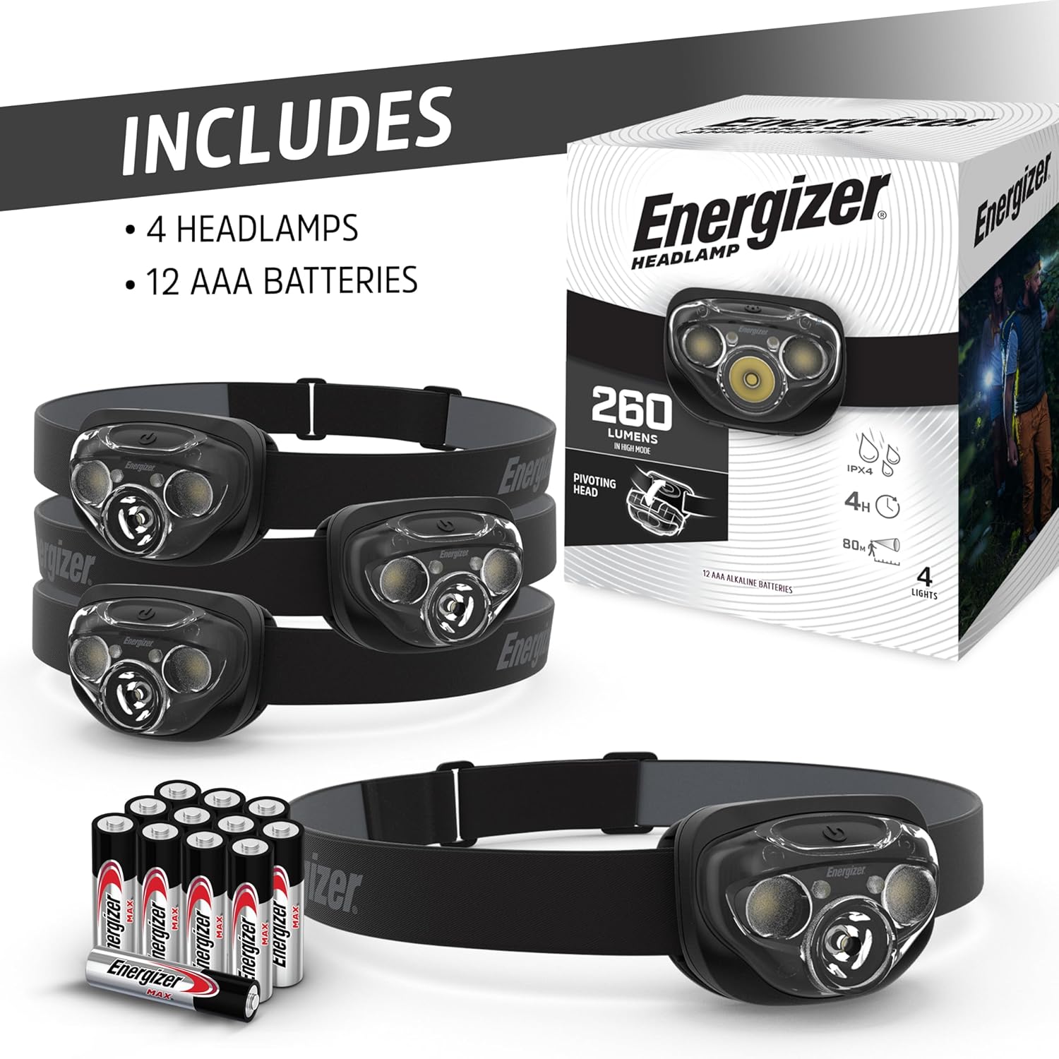 Energizer LED Headlamps PRO260 4-Pack