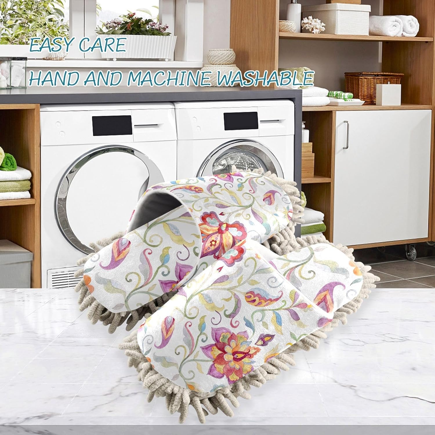 Kigai Microfiber Slippers - Floral Design for All Sizes M