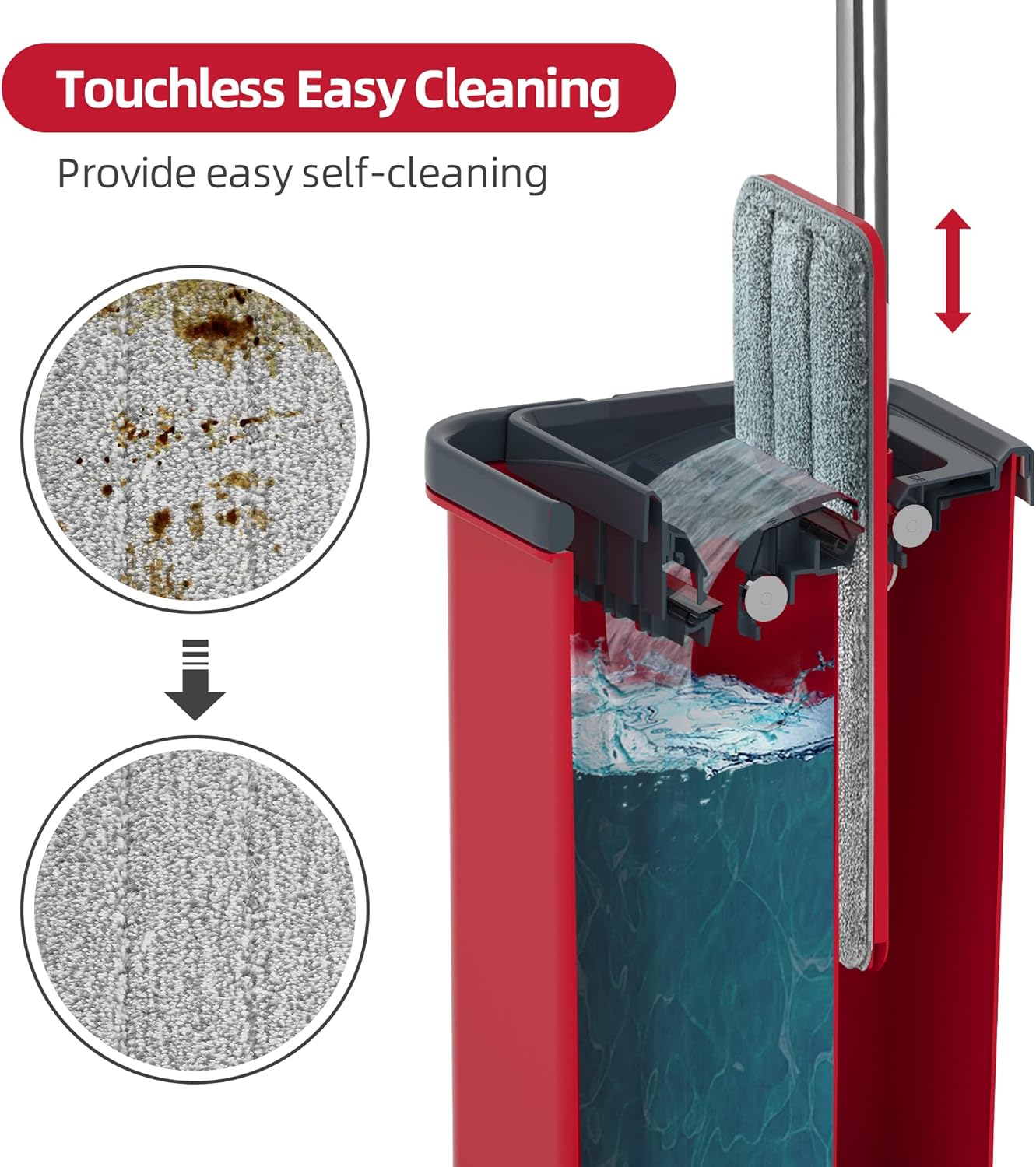 BOSHENG Flat Mop and Bucket Set with Wringer 1