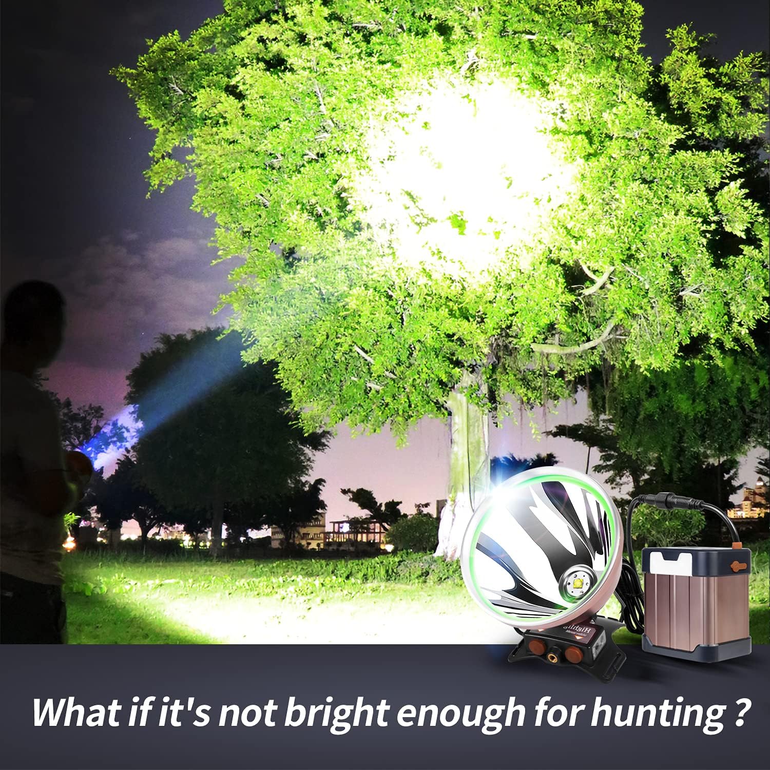PINSAIHigh Power LED Headlamp for Camping waterproof 22000mAh Rechargeable
