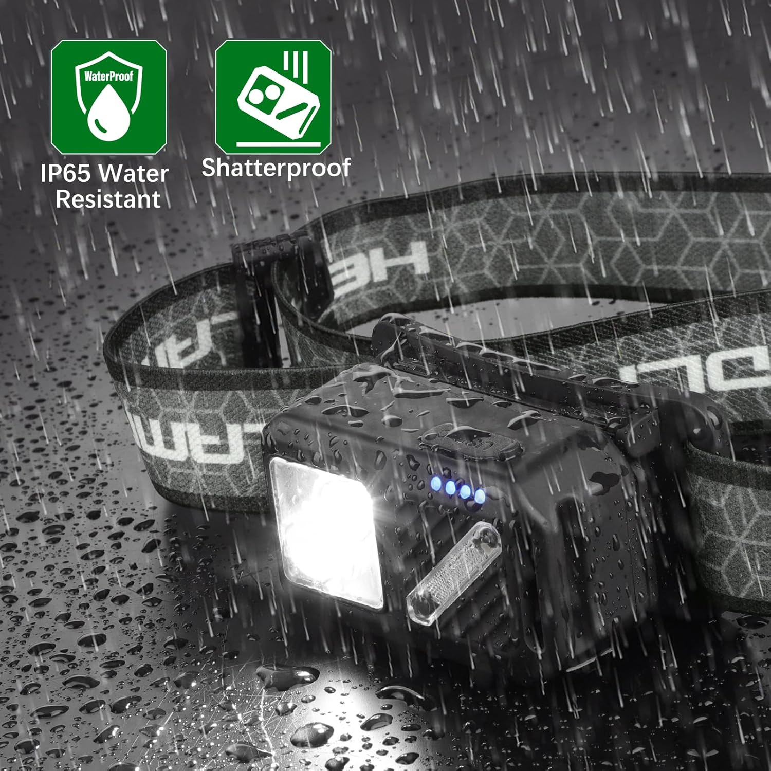 2-Piece Rechargeable LED Headlamp Set 2500-lumen Waterproof 90Adjustable Magnetic Adsorb