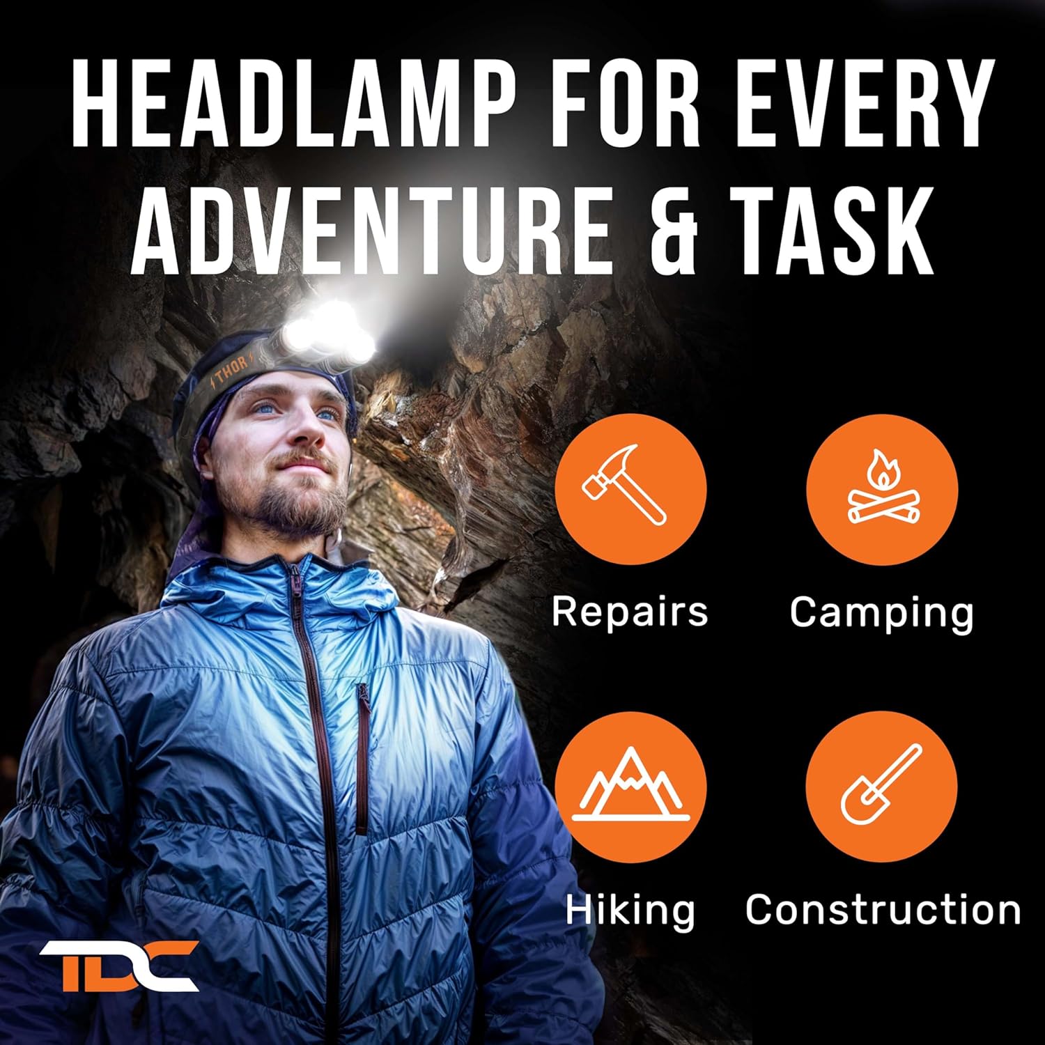 Perfect LED Head Flashlight for Camping Hunting Work