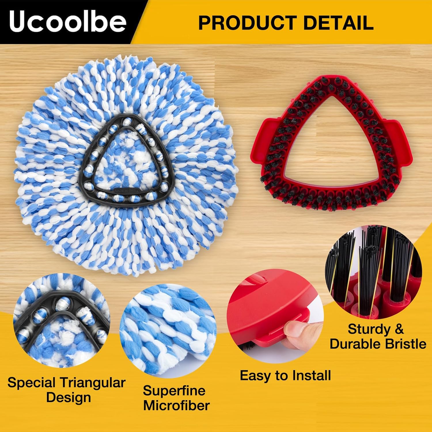 Ucoolbe Replaceable Spin Mop Heads 4 Pack