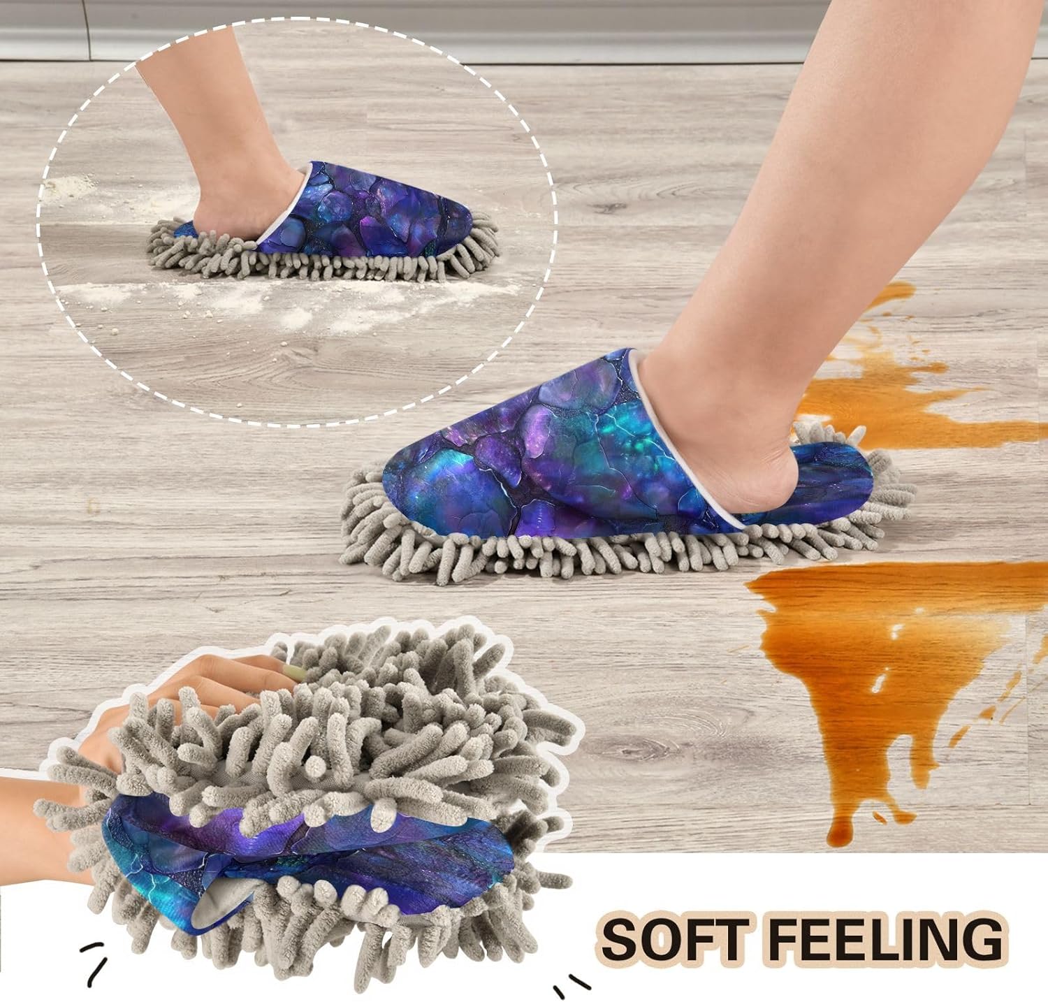 Dark Texture Kitchen Slippers for MenWomen Soft Washable