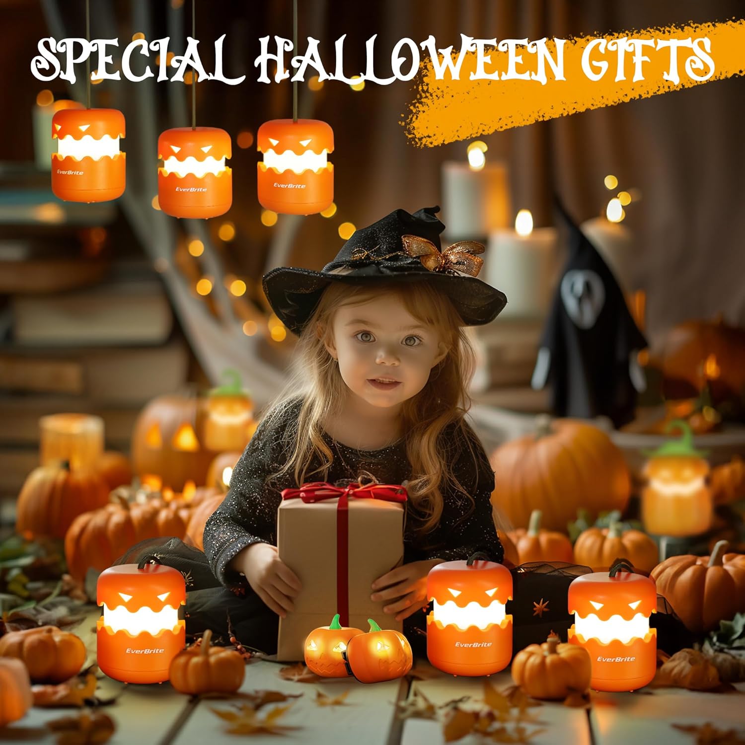 EverBrite Halloween Lantern Headlamp Set 2 of Each with Flashlight