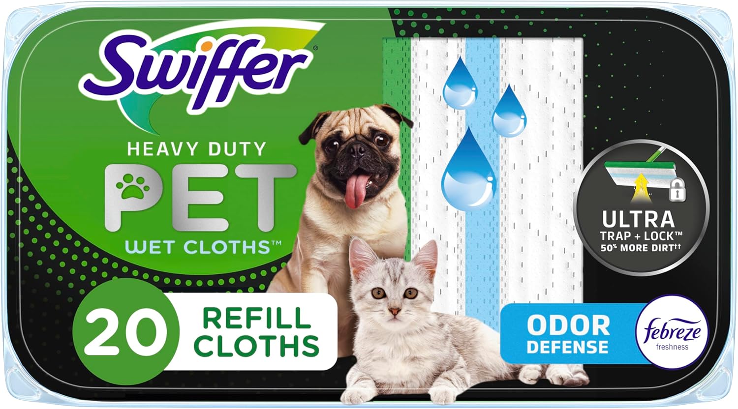 Swiffer Sweeper Pet Heavy Duty Deep Clean Multi-Surface Wet Cloth