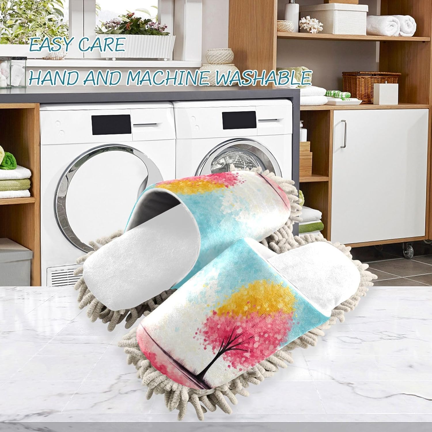 White Blue Eco-Friendly Mops Slippers for Kitchen Cleaning