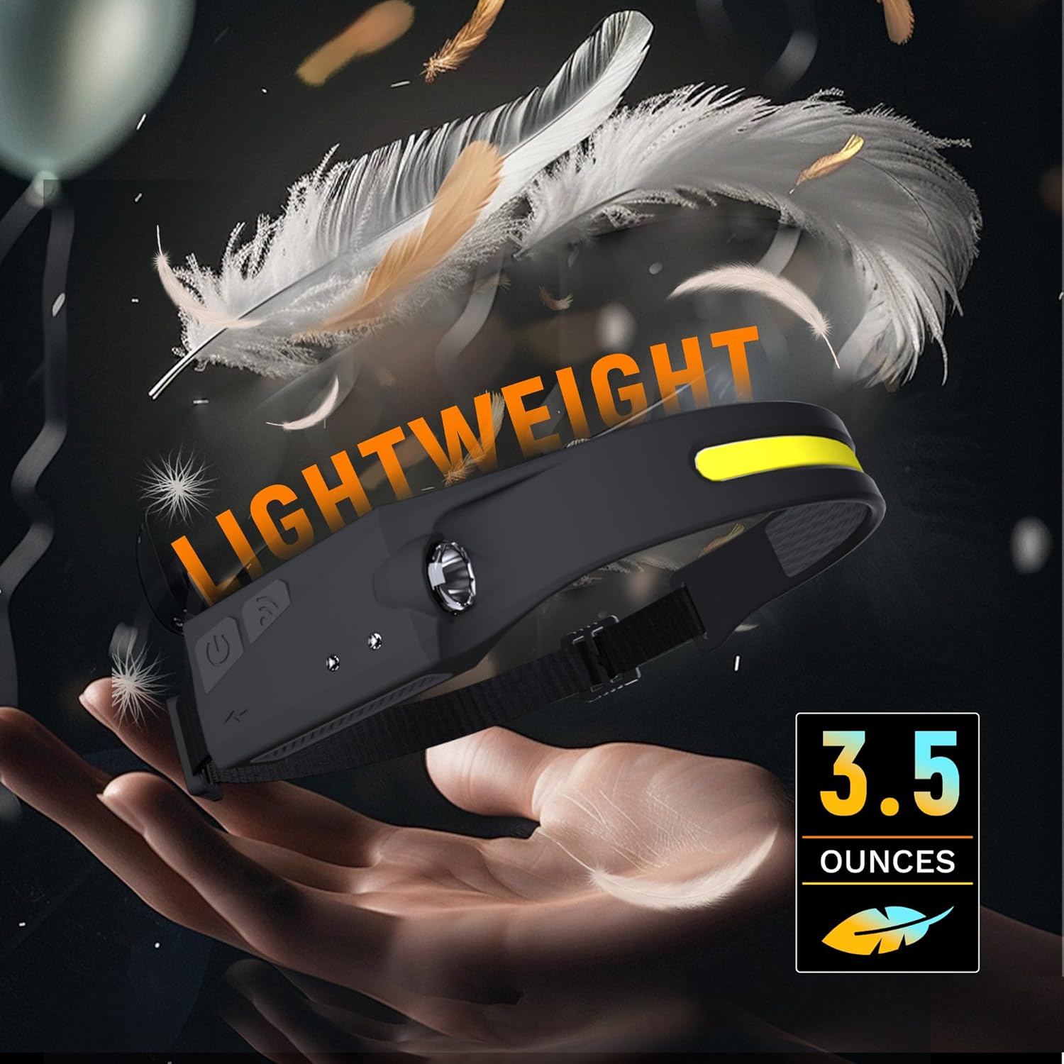 EGUKU 2Pack Rechargeable Headlamps with Motion Sensor and 5 Modes