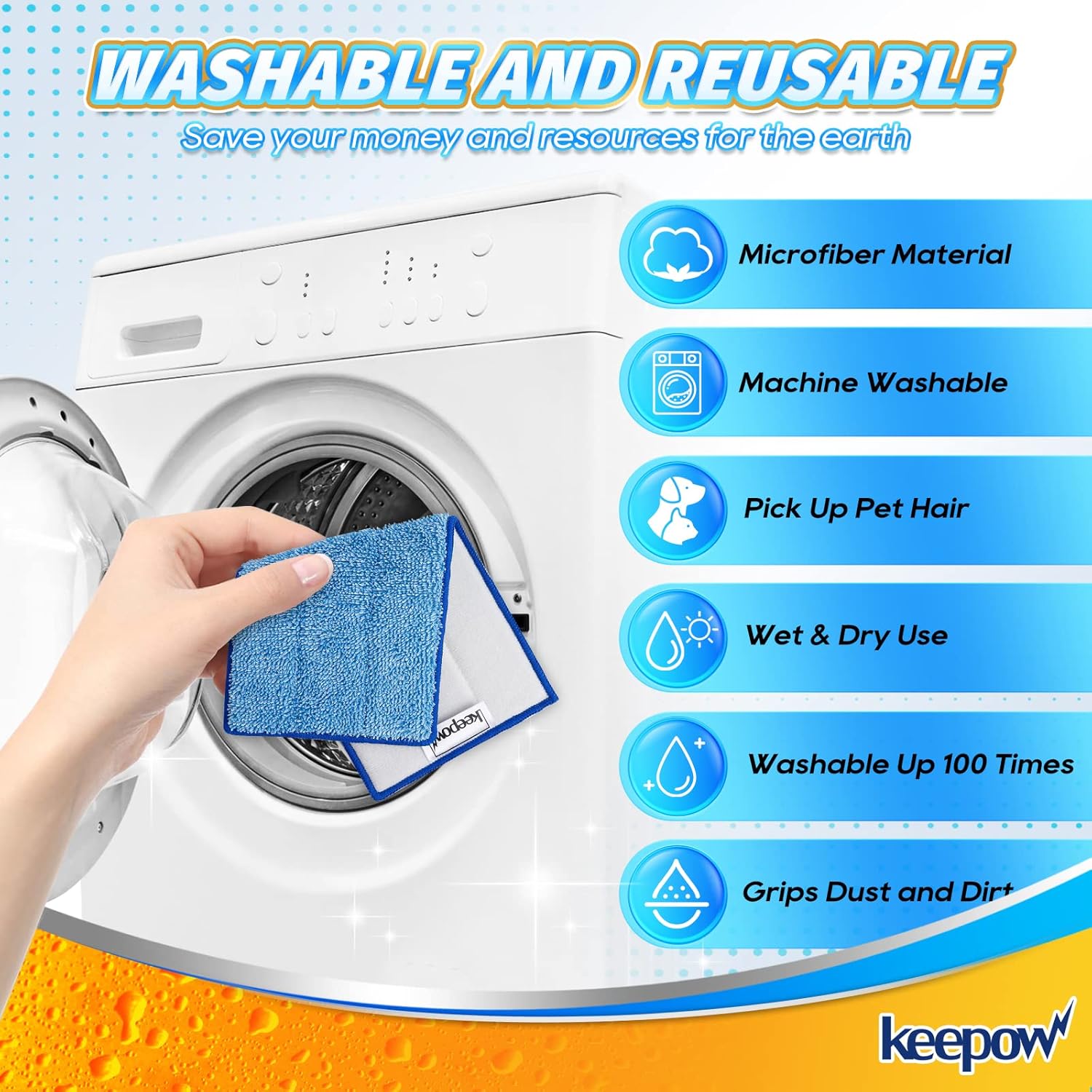 5-Pack Reusable Swiffer Wet Jet Mop Pads with Microfiber