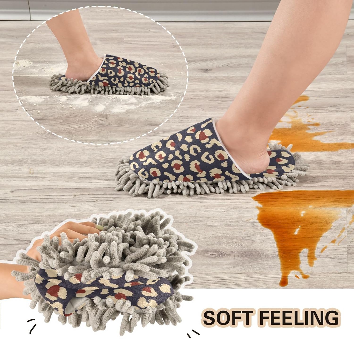 Kigai Microfiber Retro Leopard Floor Slippers
