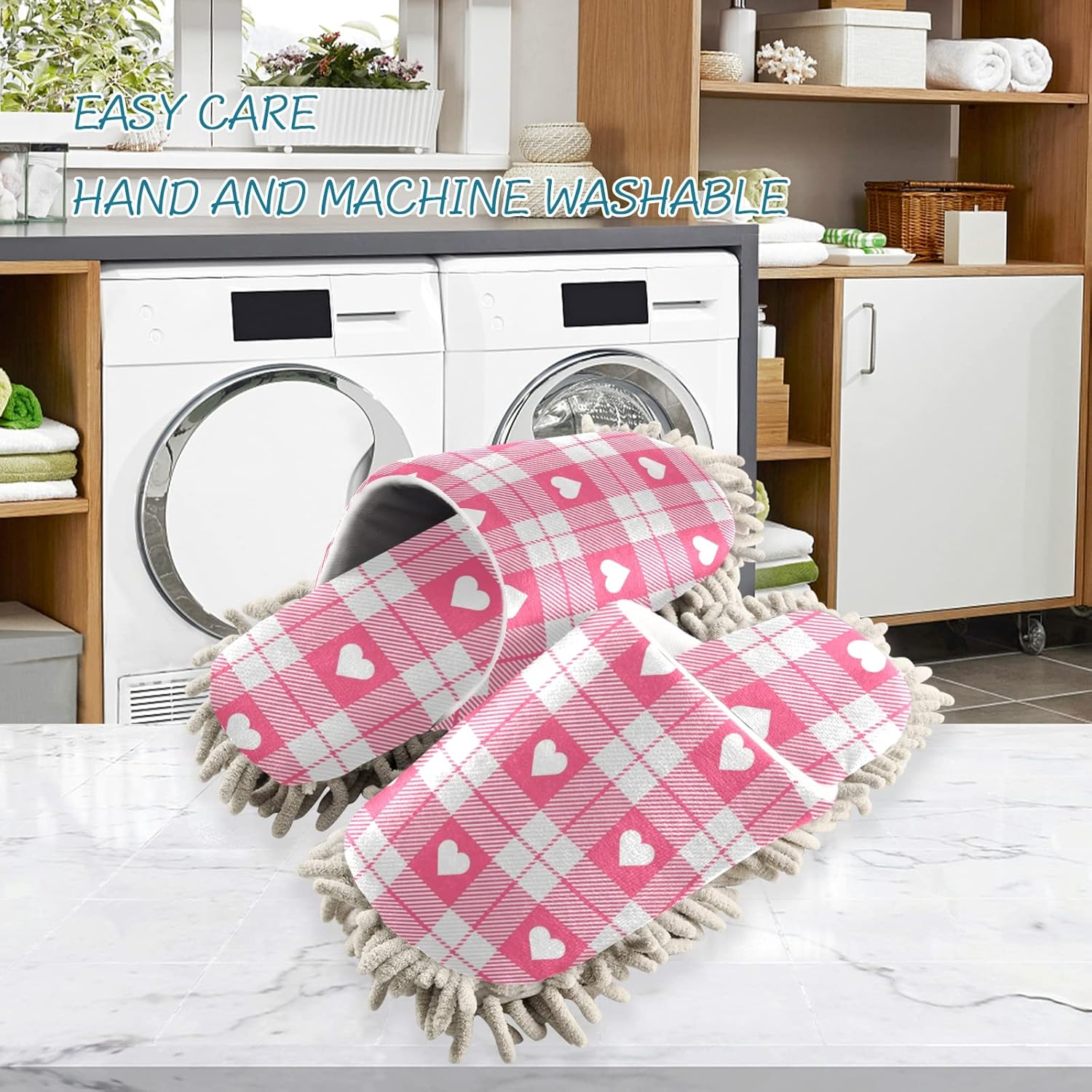 Valentines Day Microfiber Cleaning Slippers