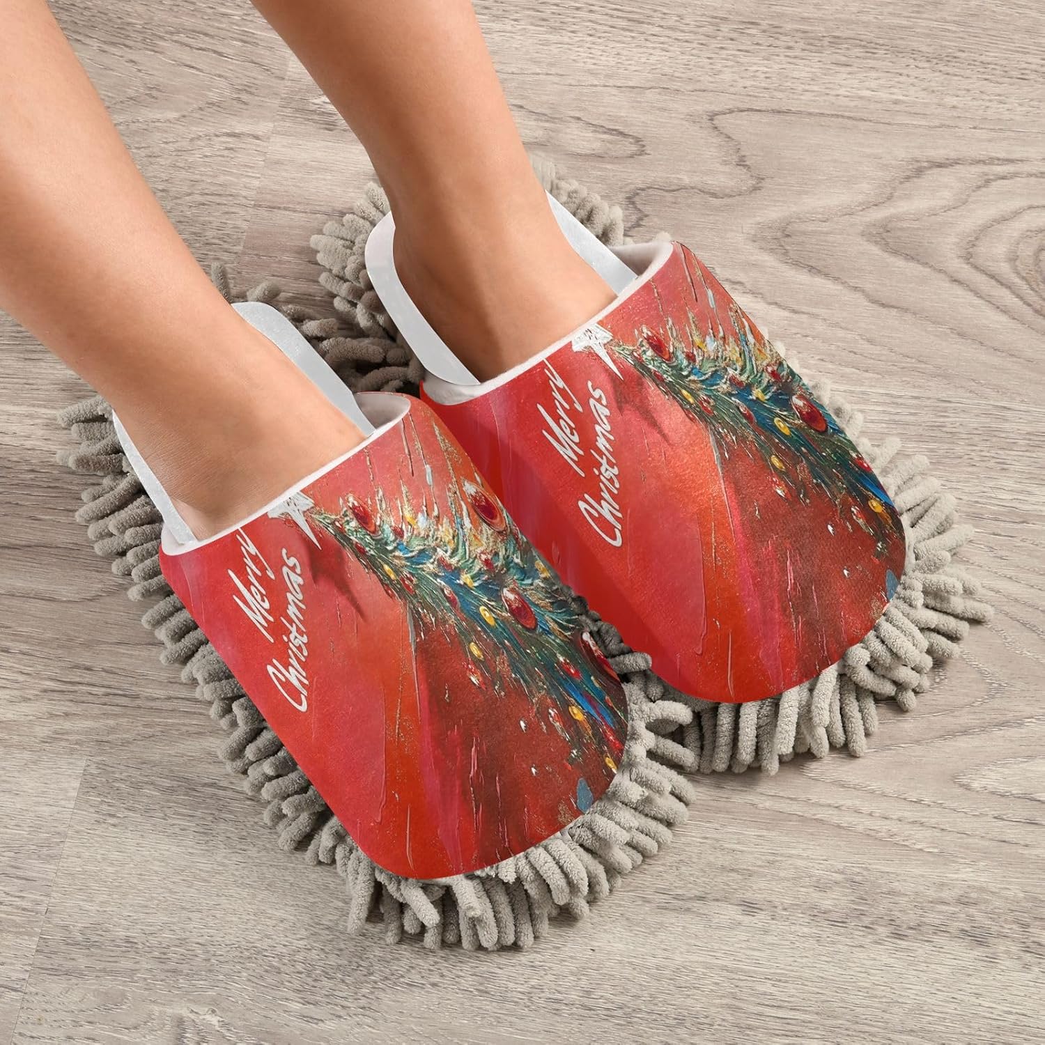 Cozy Christmas Mop Slippers
