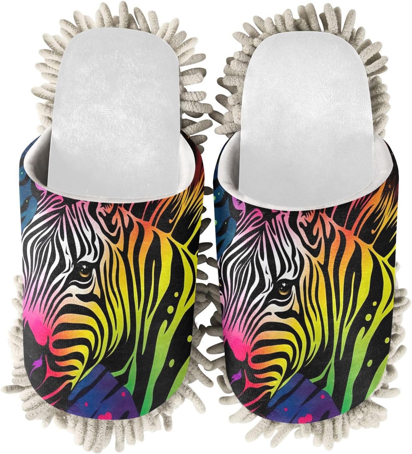White Zebra Mop Slippers for Floor Cleaning