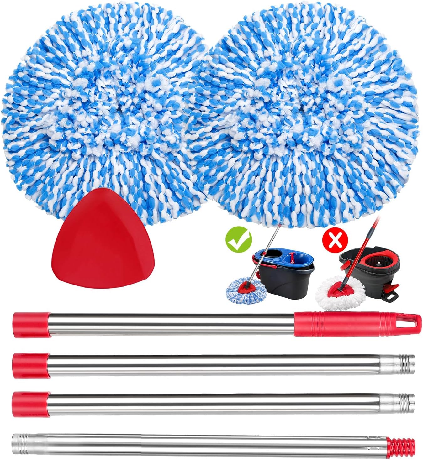 kCarpoly 2-Pack Mop Replacement Heads