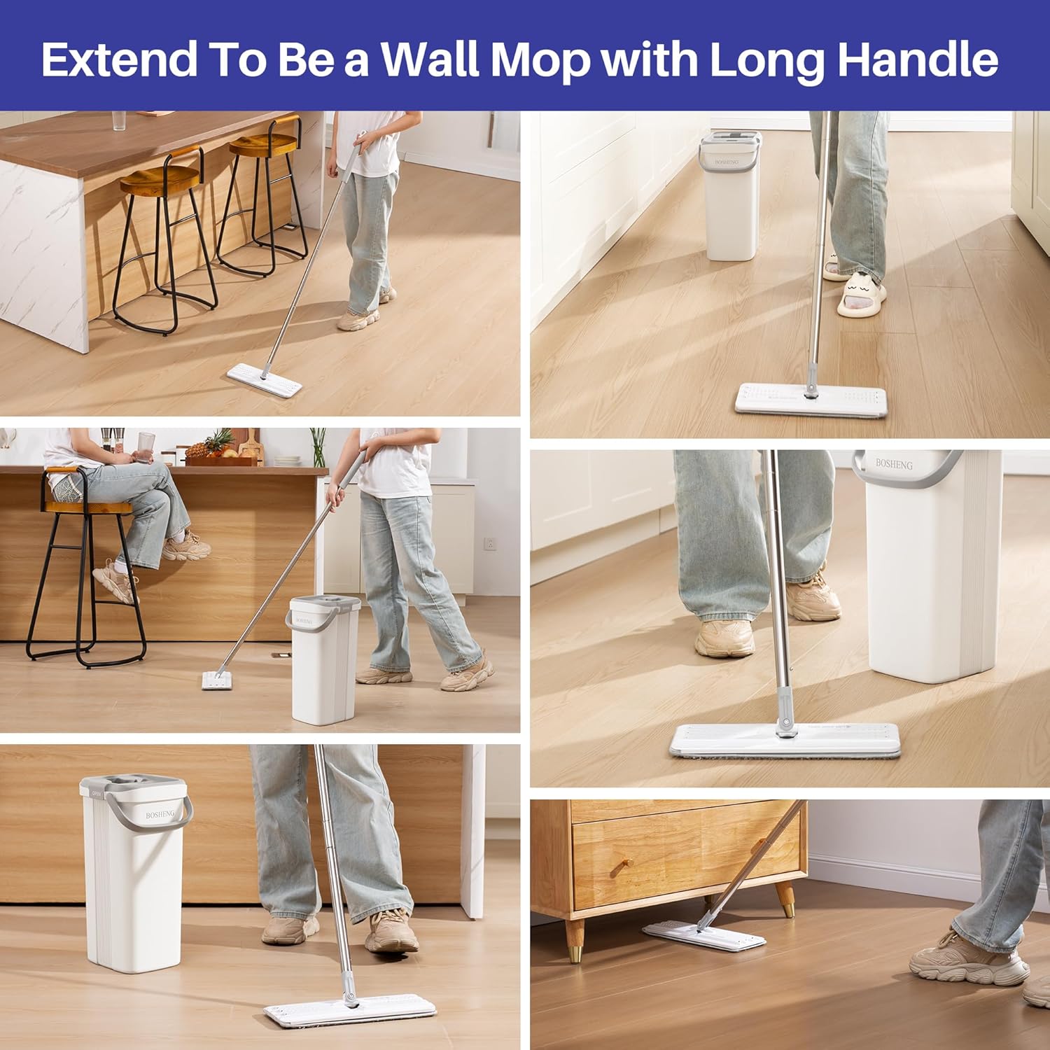 BOSHENG Mop and Bucket with Wringer Set