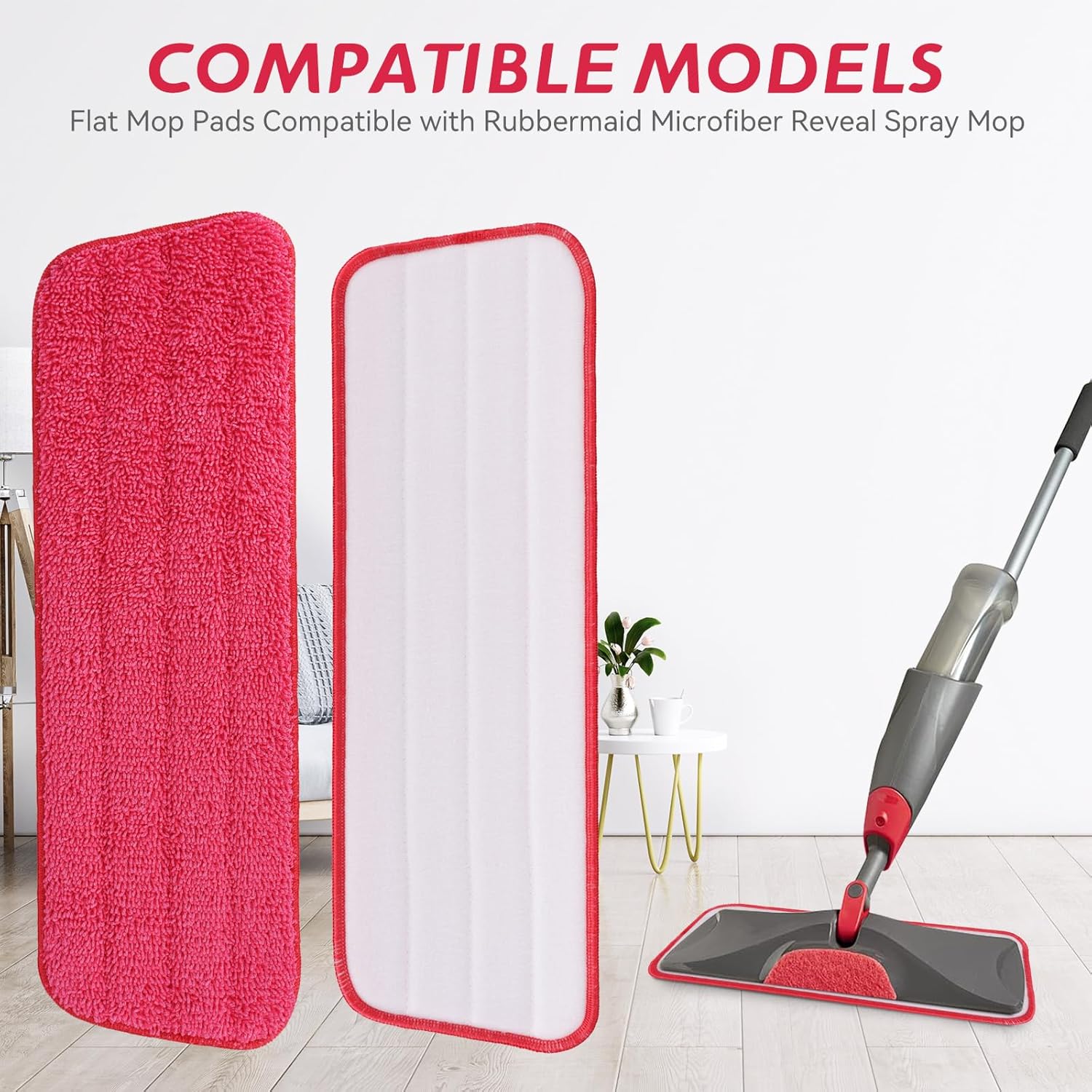 Replacement Microfiber Mop Pads for Rubbermaid Reveal Spray Mop - 12-Pack