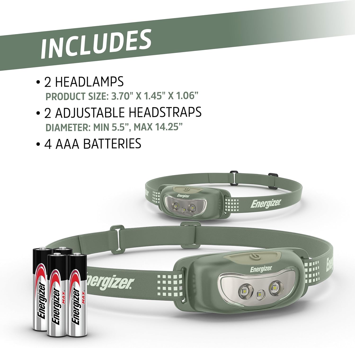 Energizer Universal LED Headlamp Pack of 2