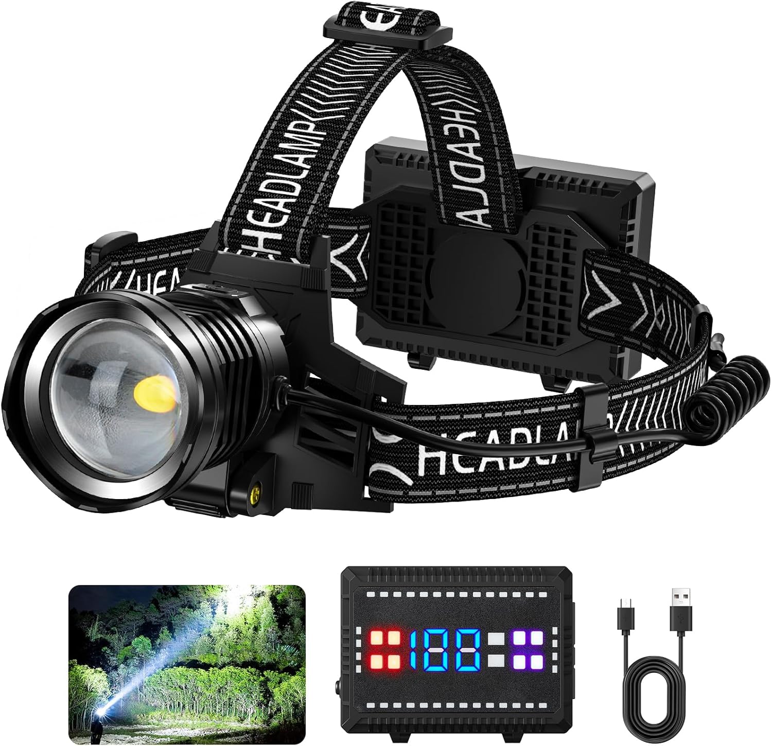 Sturdy Headlamp with Extra-Bright Lights for Outdoor Use