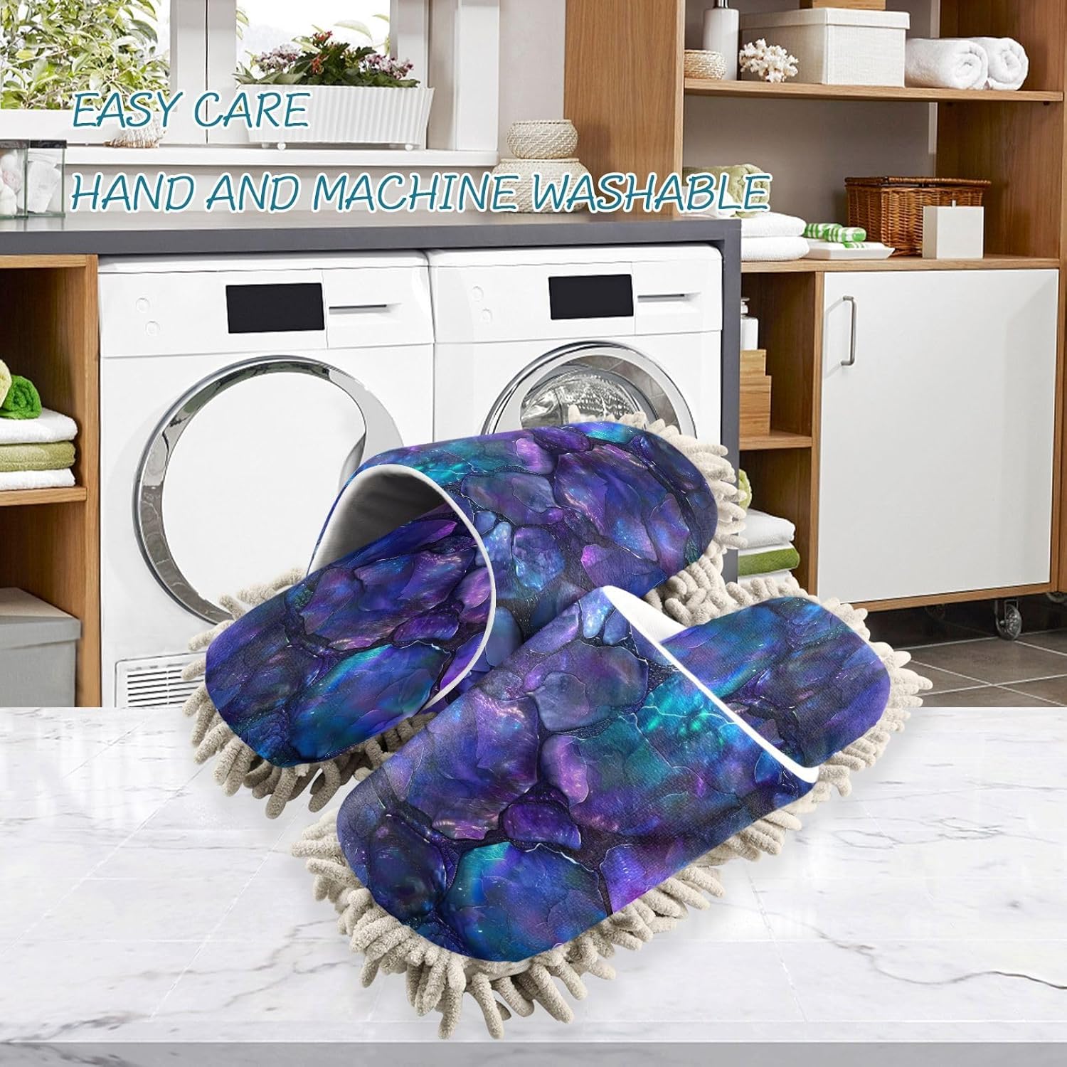 Dark Texture Kitchen Slippers for MenWomen Soft Washable