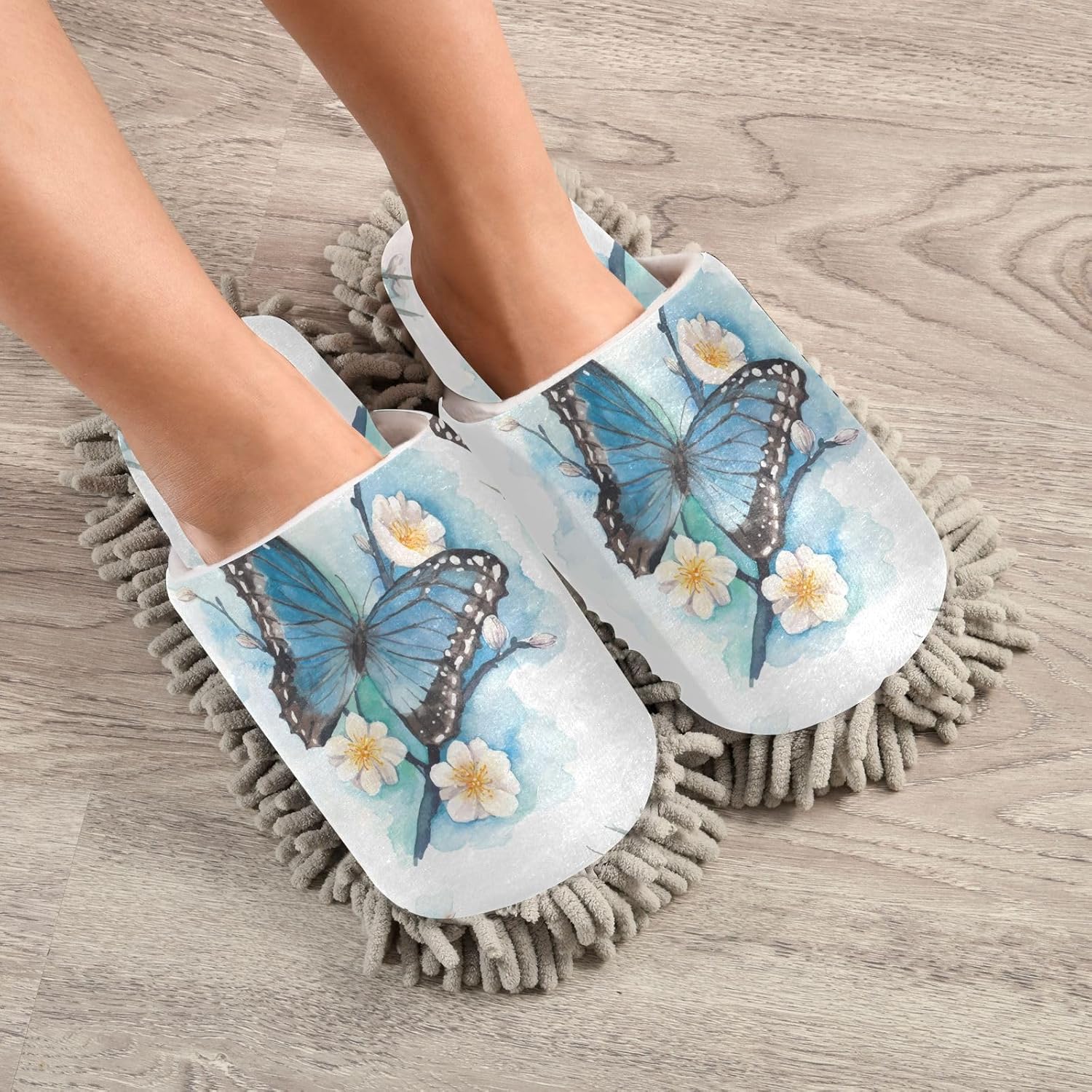 Kigai Microfiber Slippers Butterfly Floral