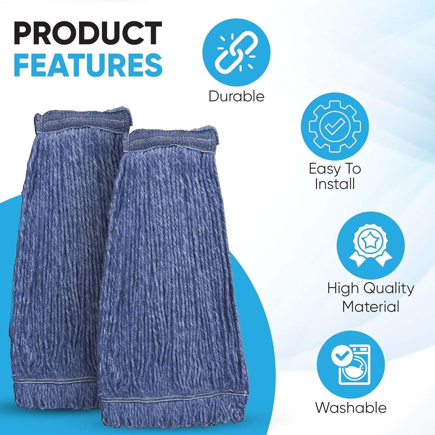 20oz Heavy Duty Replacement Mop Heads for iDeaology - 4-Pack