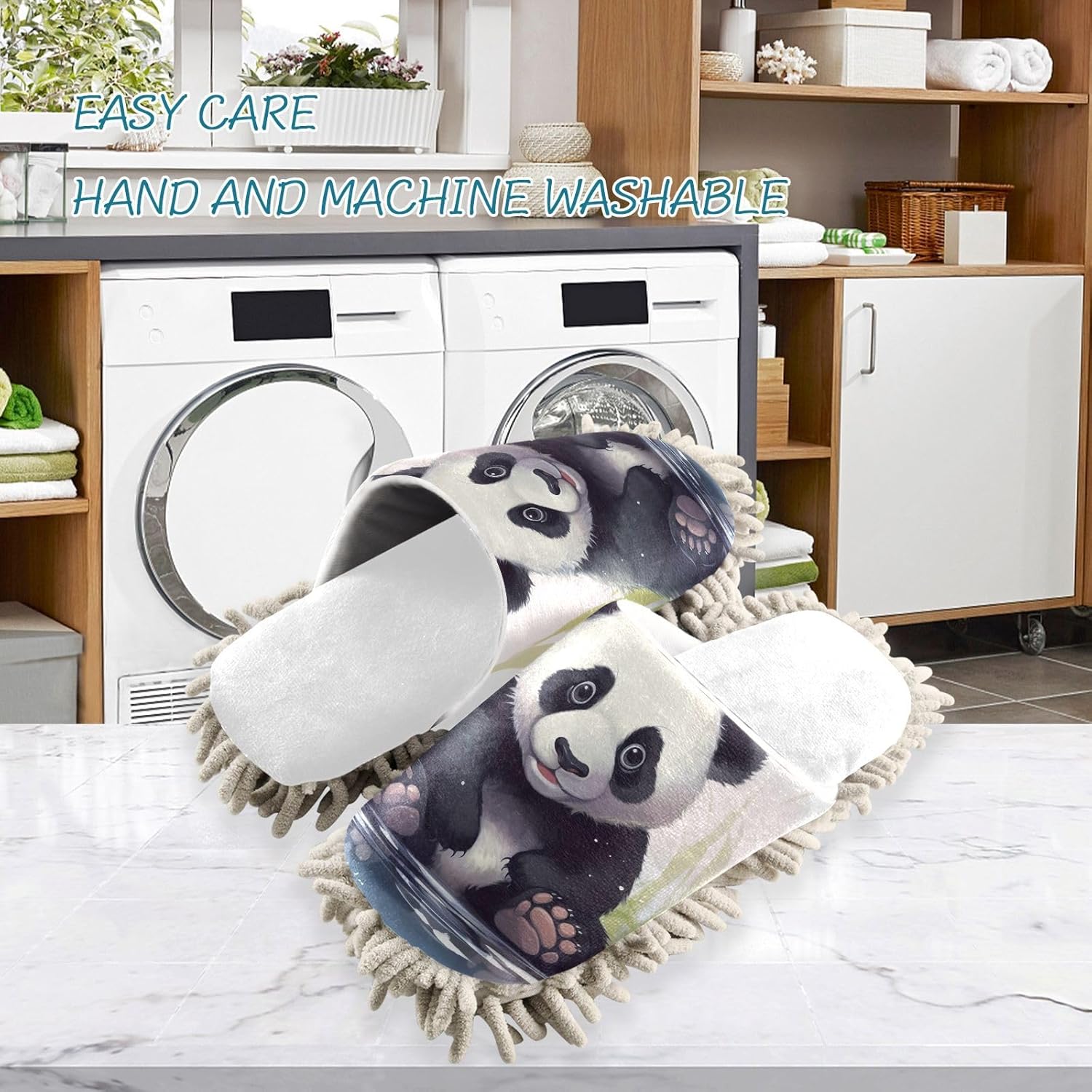 Cozy Bear Mop Slippers