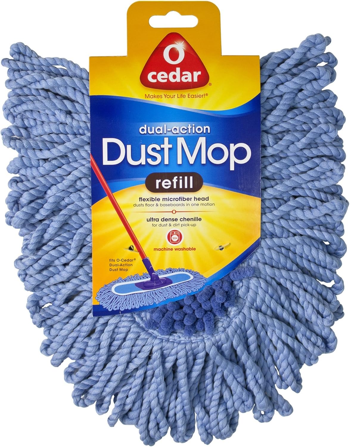 O-Cedar Dual-Action Dust Mop Refill Blue