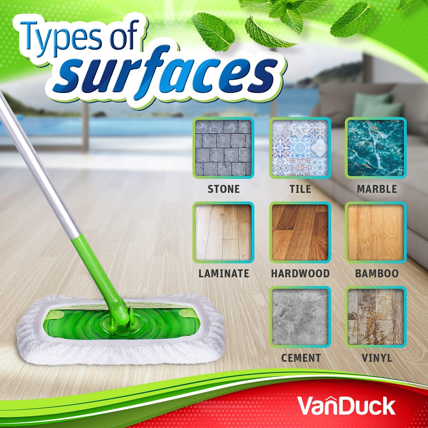 Reusable 100 Cotton Mop Pads VanDuck
