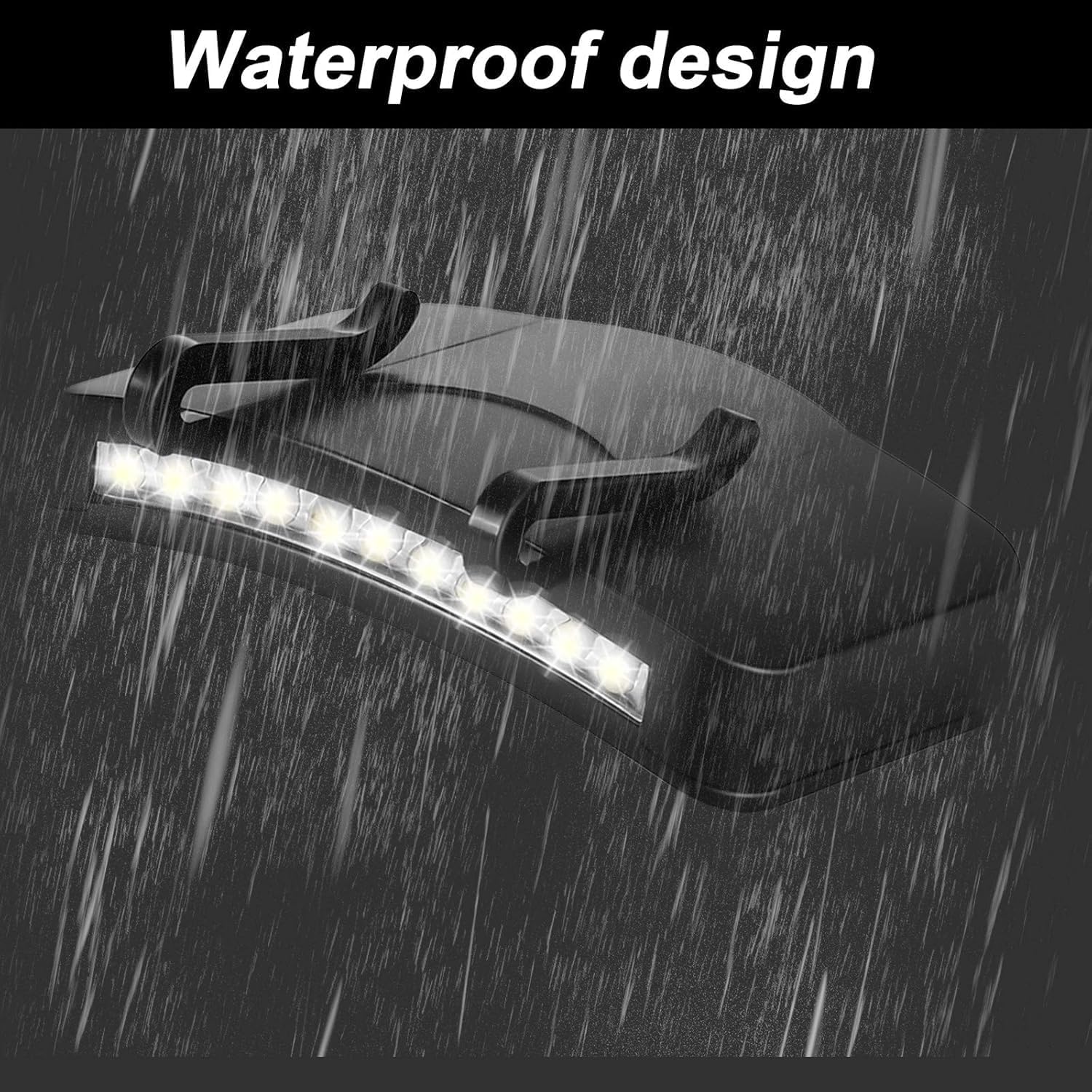 Mudder Hands-Free Clip-On LED Lights for Hats 2-Piece