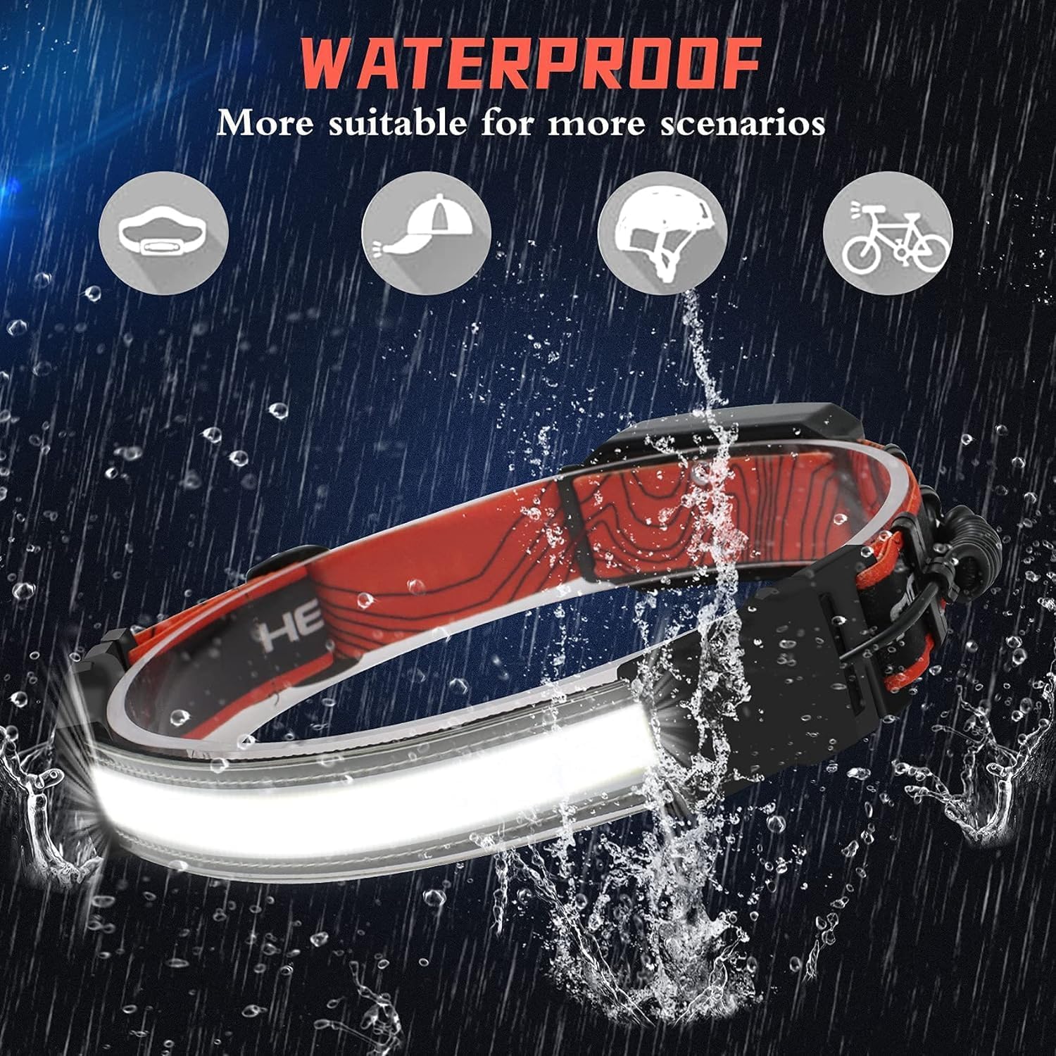 Aikertec Rechargeable Headlamp 4-Pack waterproof bright