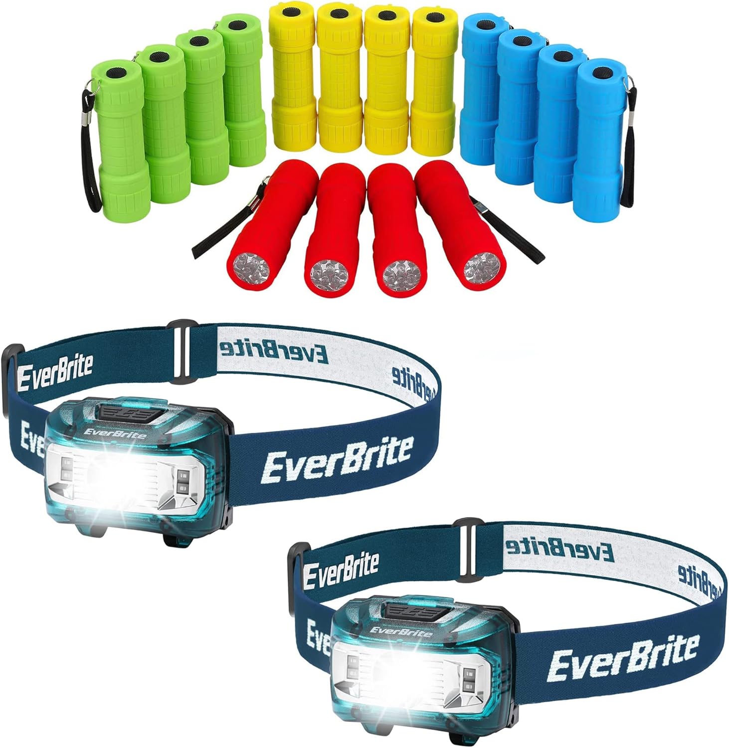 16-Pack Flashlight Set 2-Pack LED Headlamp by EverBrite