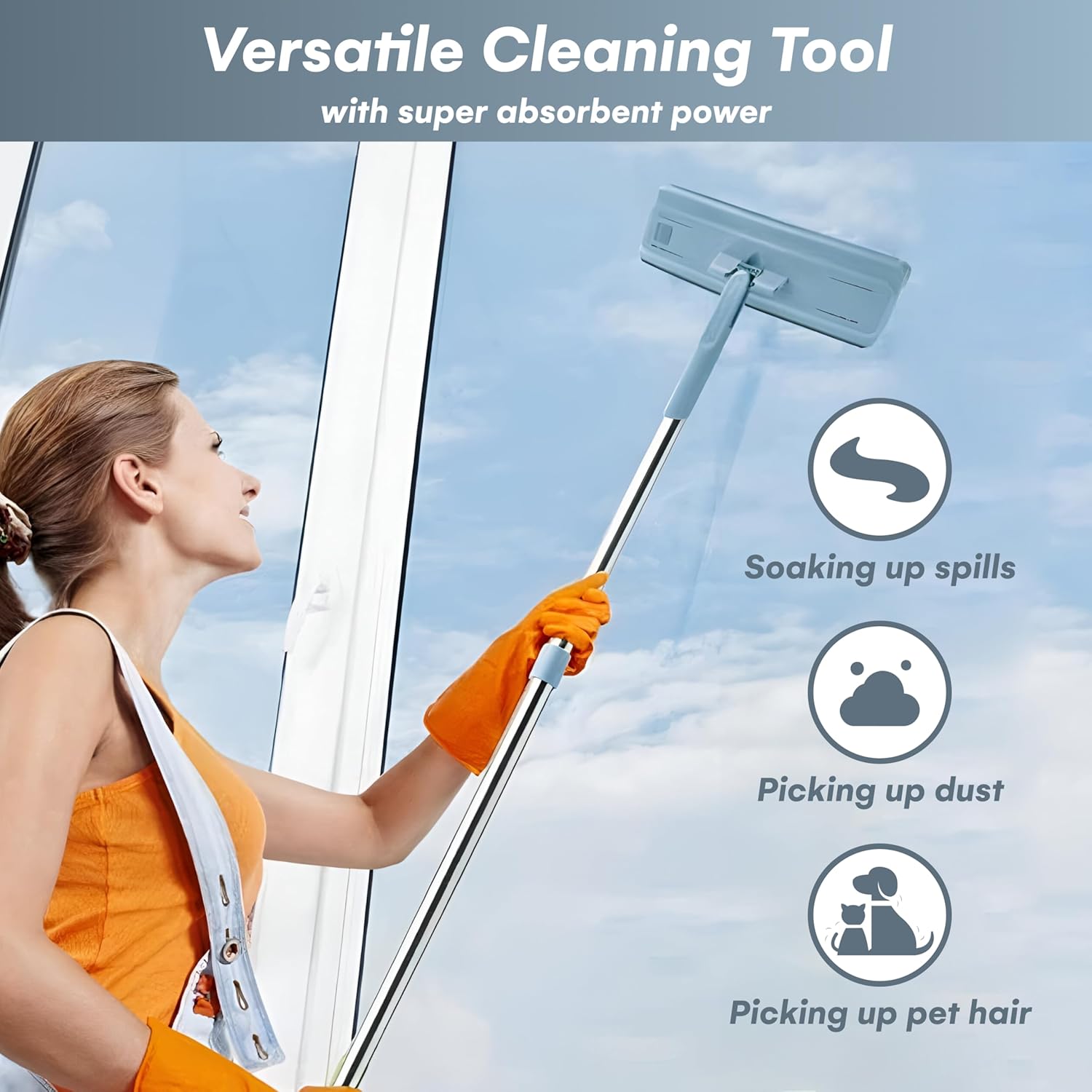 Easy Gleam Microfiber Mop Pad - Super Absorbent Multi-Surface Machine Washable