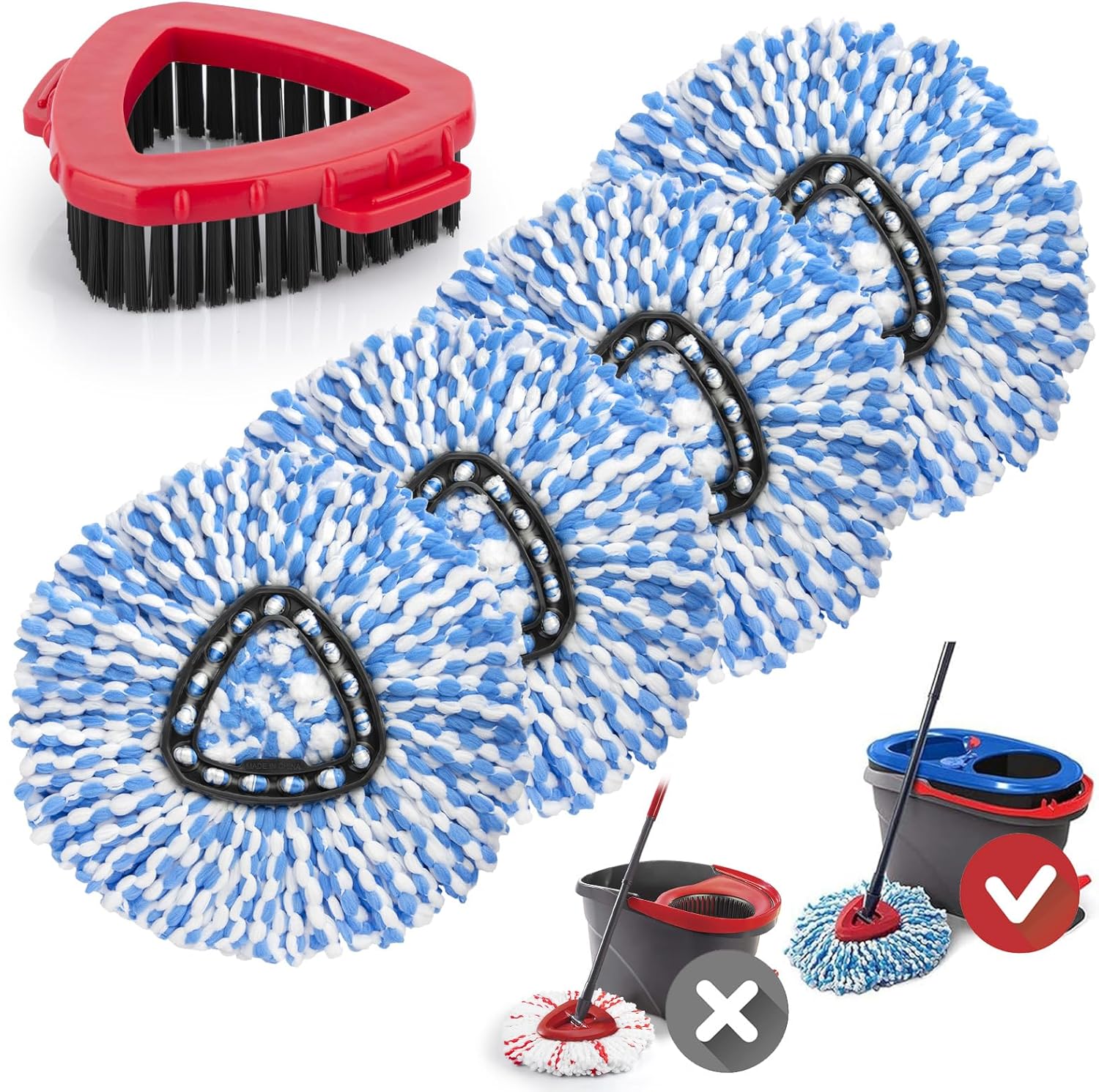 Ucoolbe Replaceable Spin Mop Heads 4 Pack