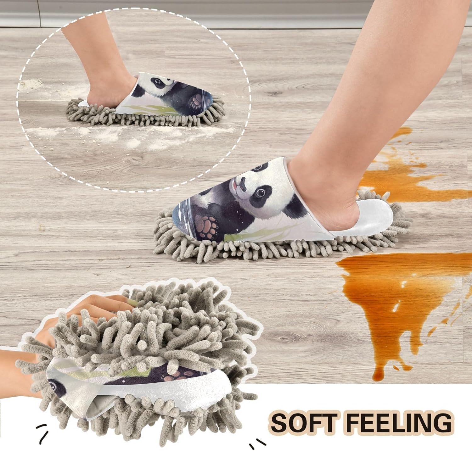 Cozy Bear Mop Slippers