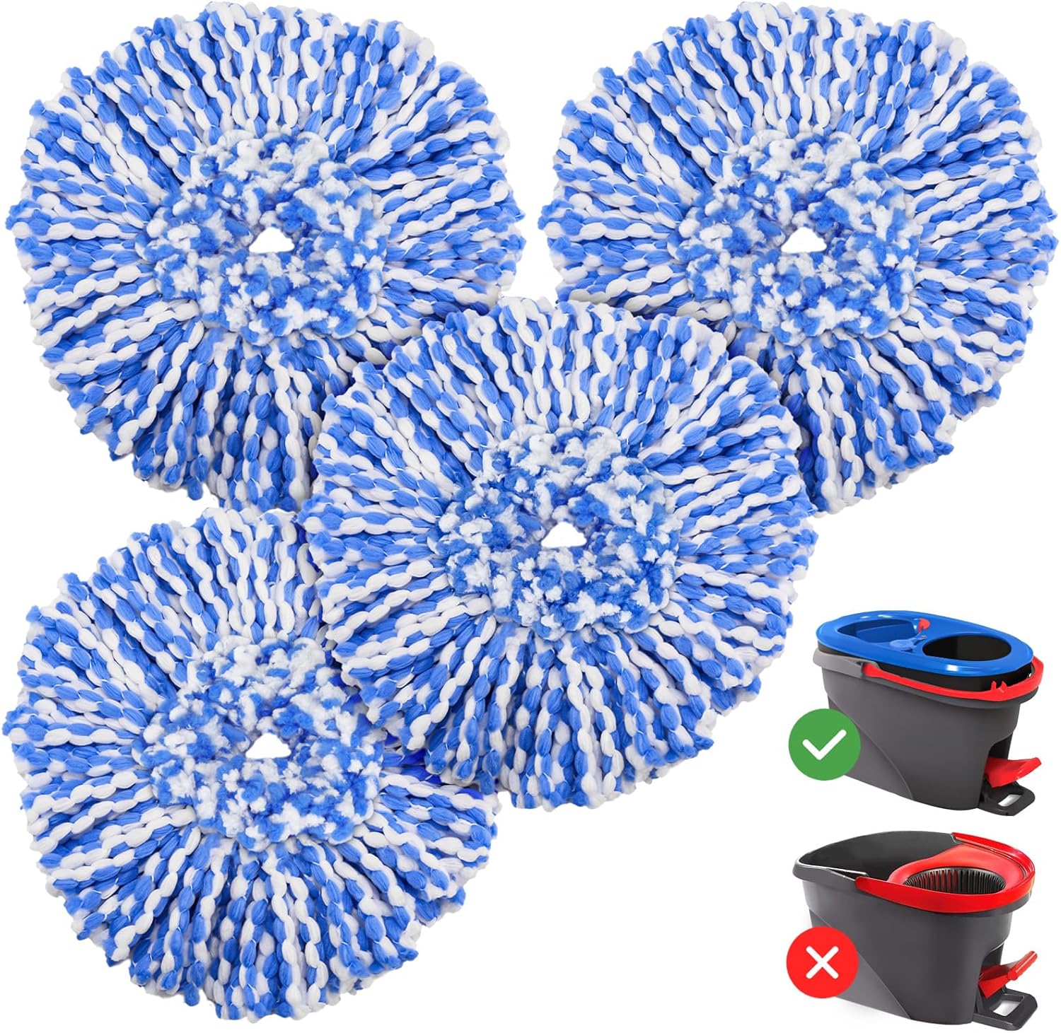 RinseClean Spin Mop Replacement Head 4-Pack