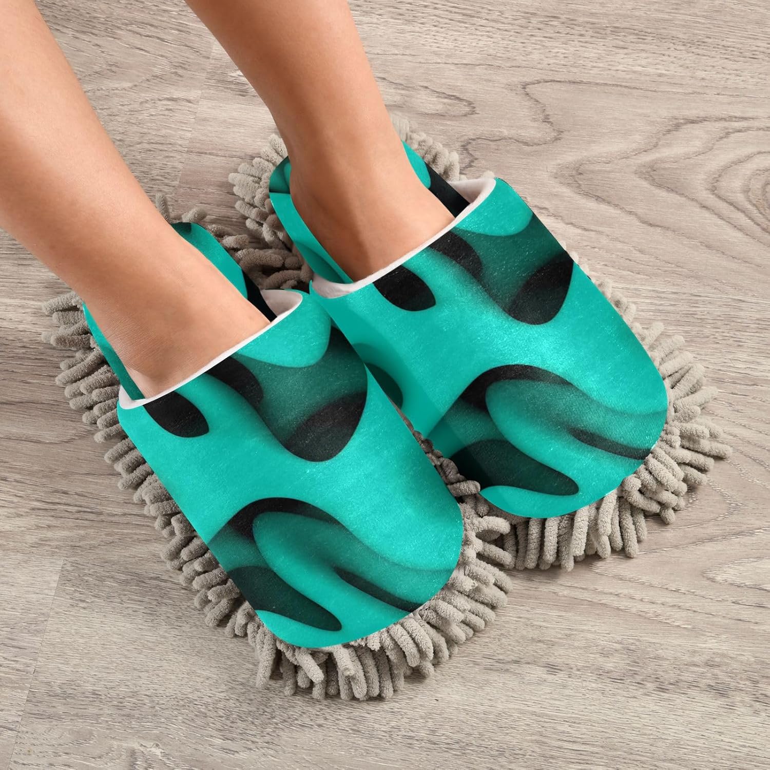 Zhirexin Green Texture Cleaning Slippers