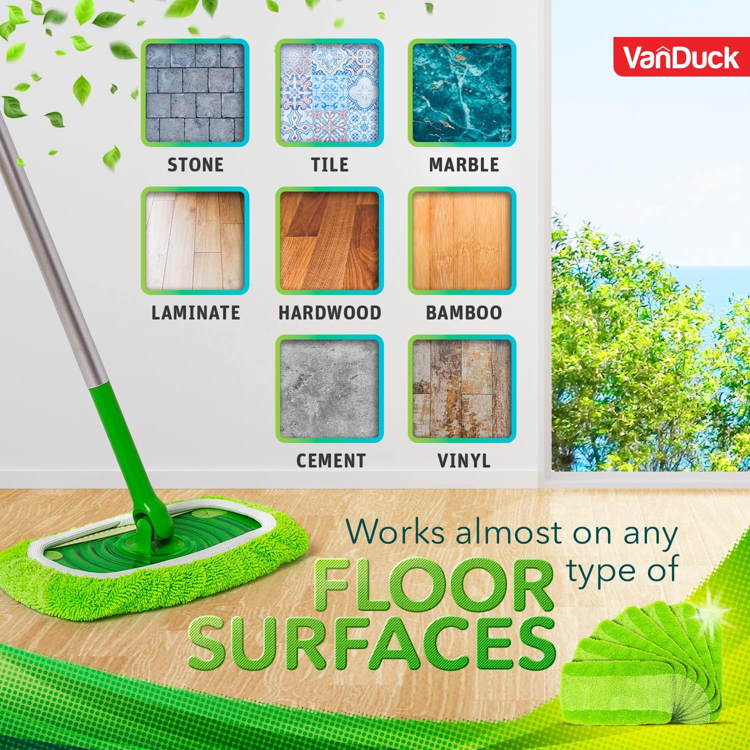 VanDuck Reusable Mop Pads 4-Pack for Swiffer Sweeper