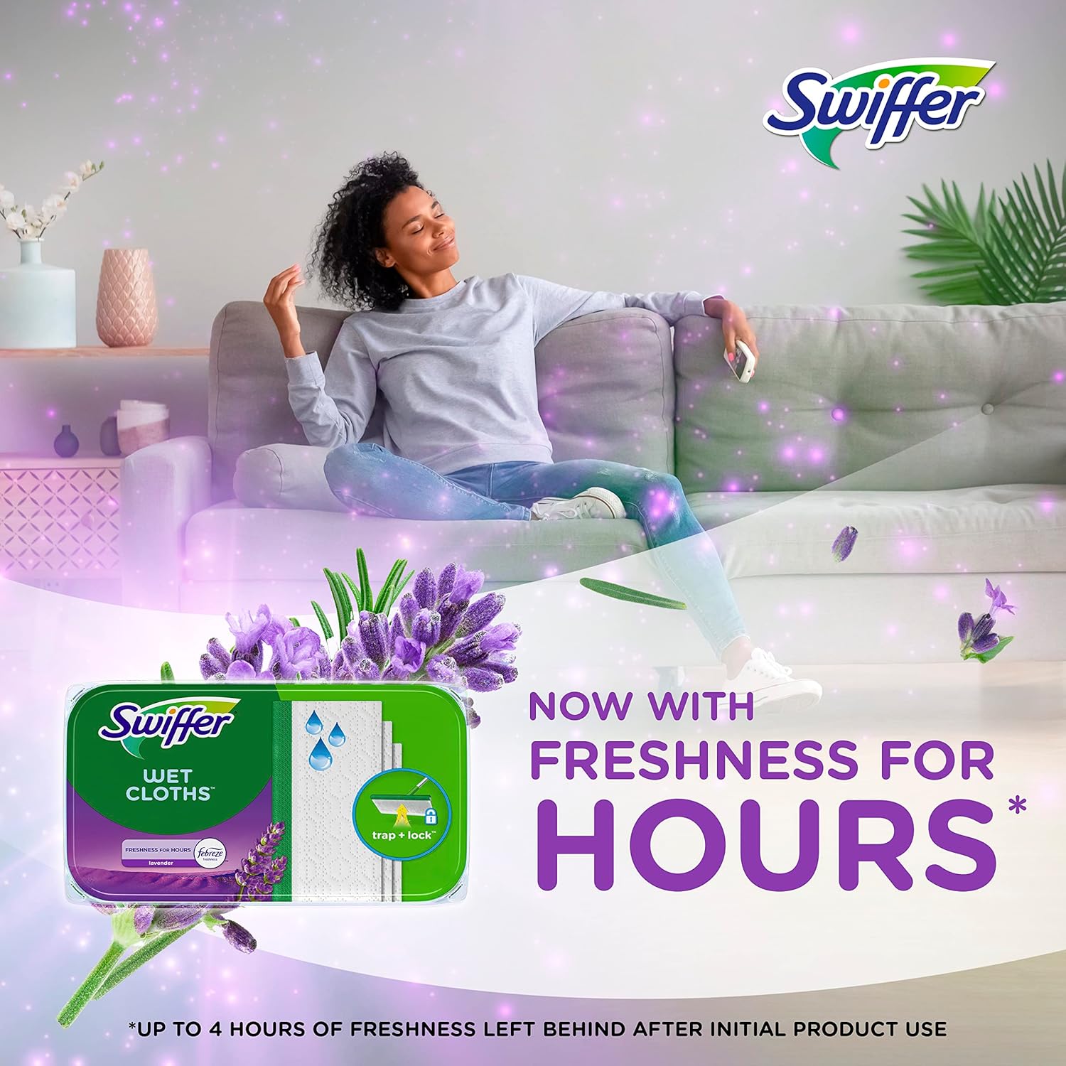 Swiffer Sweeper Wet Mopping Cloths with Febreze Freshness Lavender Vanilla 24-Pack